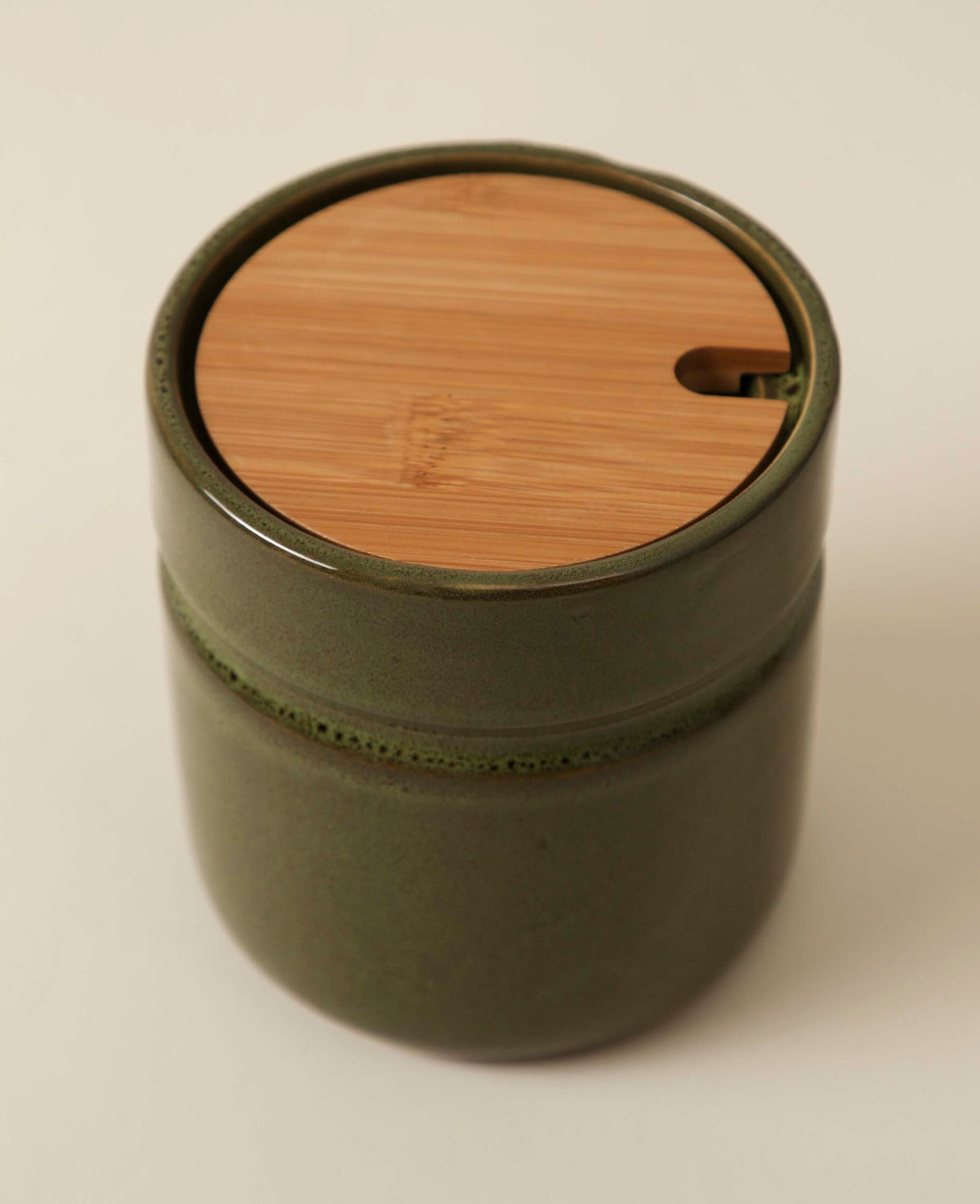 Ceramic jar, olive, 11x12cm