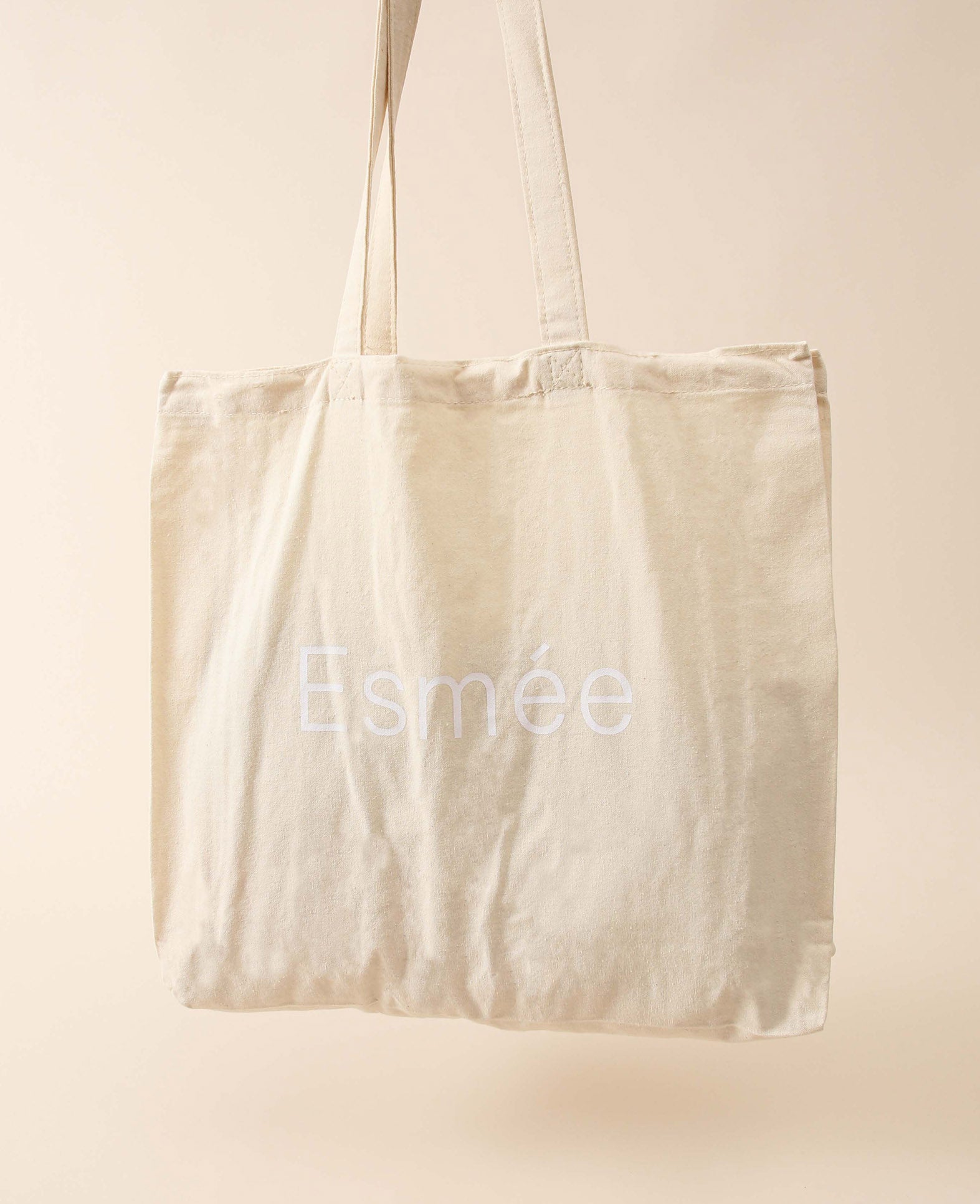 XL Totebag / extra grosse Jutetasche mit weissem Print "Esmée", B 45 x H 42 cm x 11 cm