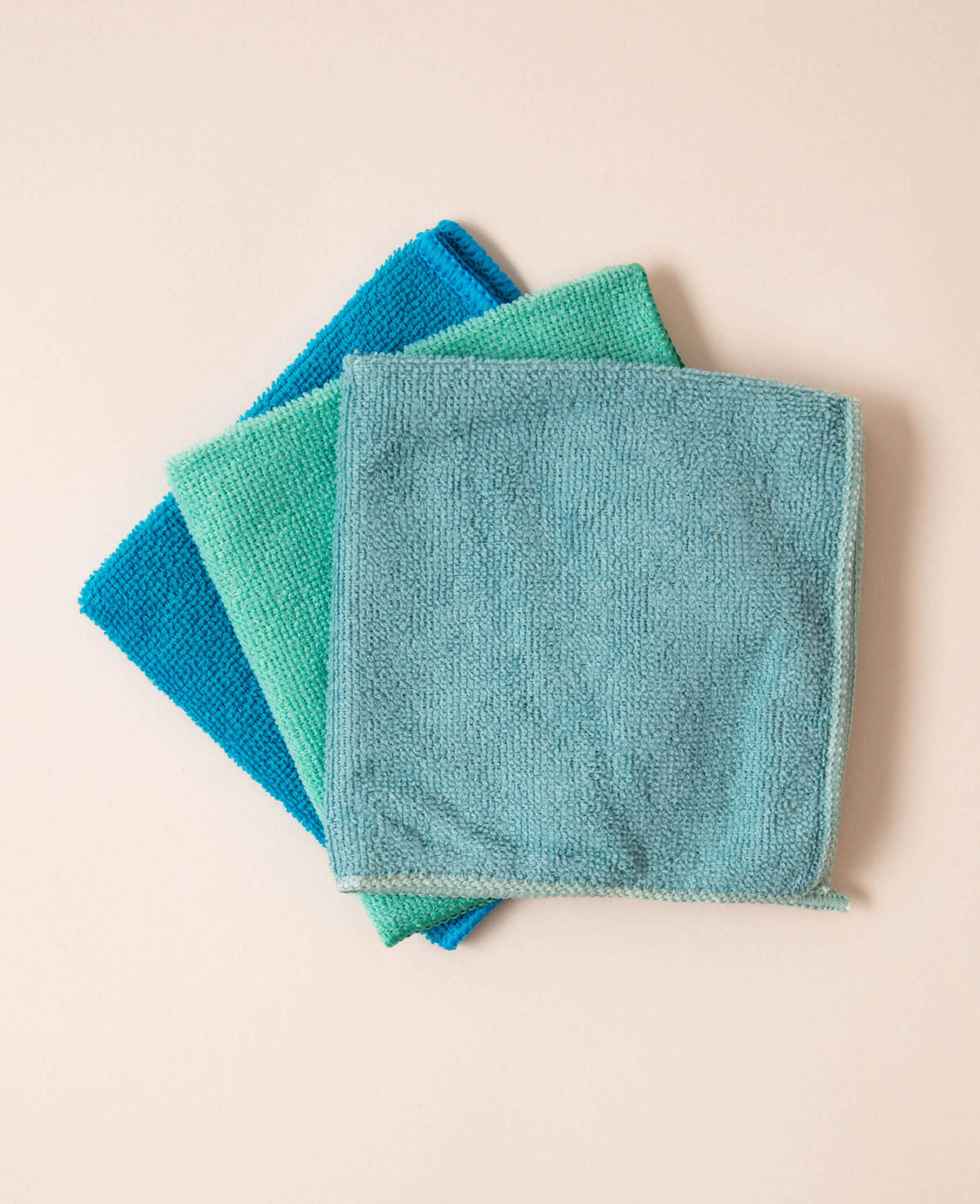 3 Stück Mikrofasertücher aus recyceltem Polyester, blautöne, 30 x 30 cm
