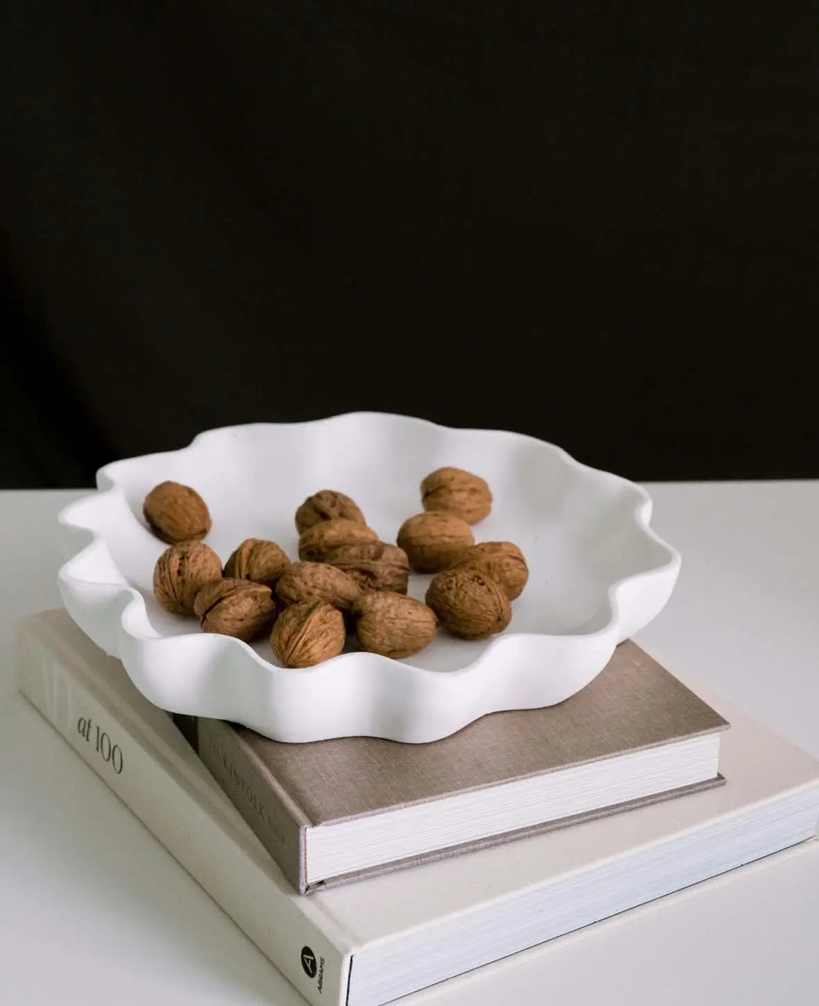 Coupe à fruits, Fleur, Blanc, D31cm