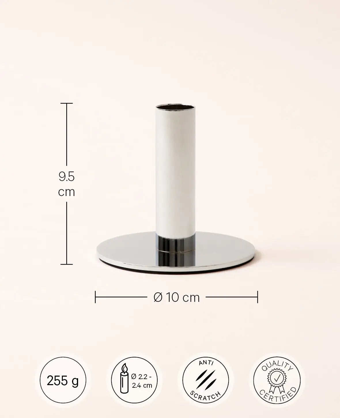 Candle holder silver, 9.5cm