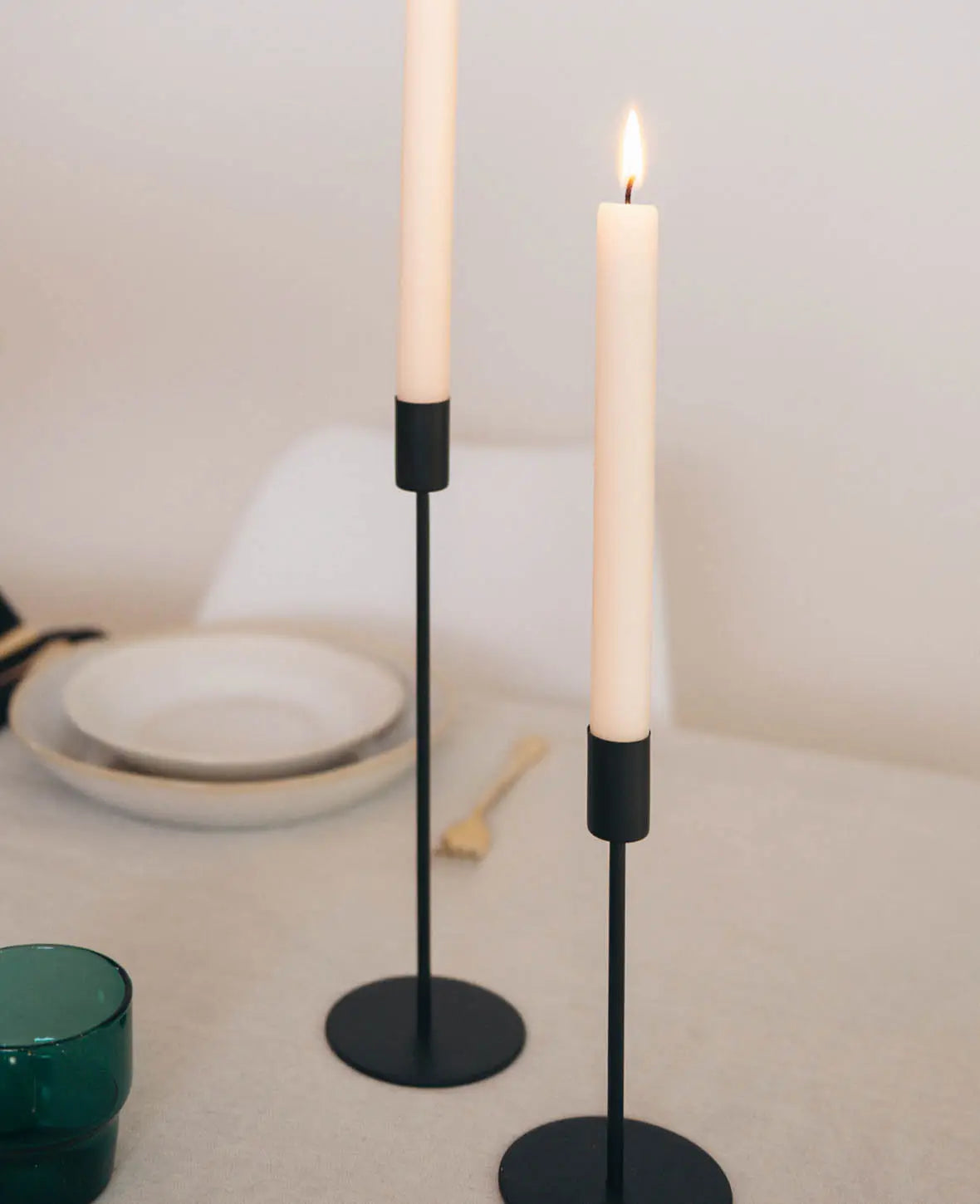 Candlestick, black, 29cm