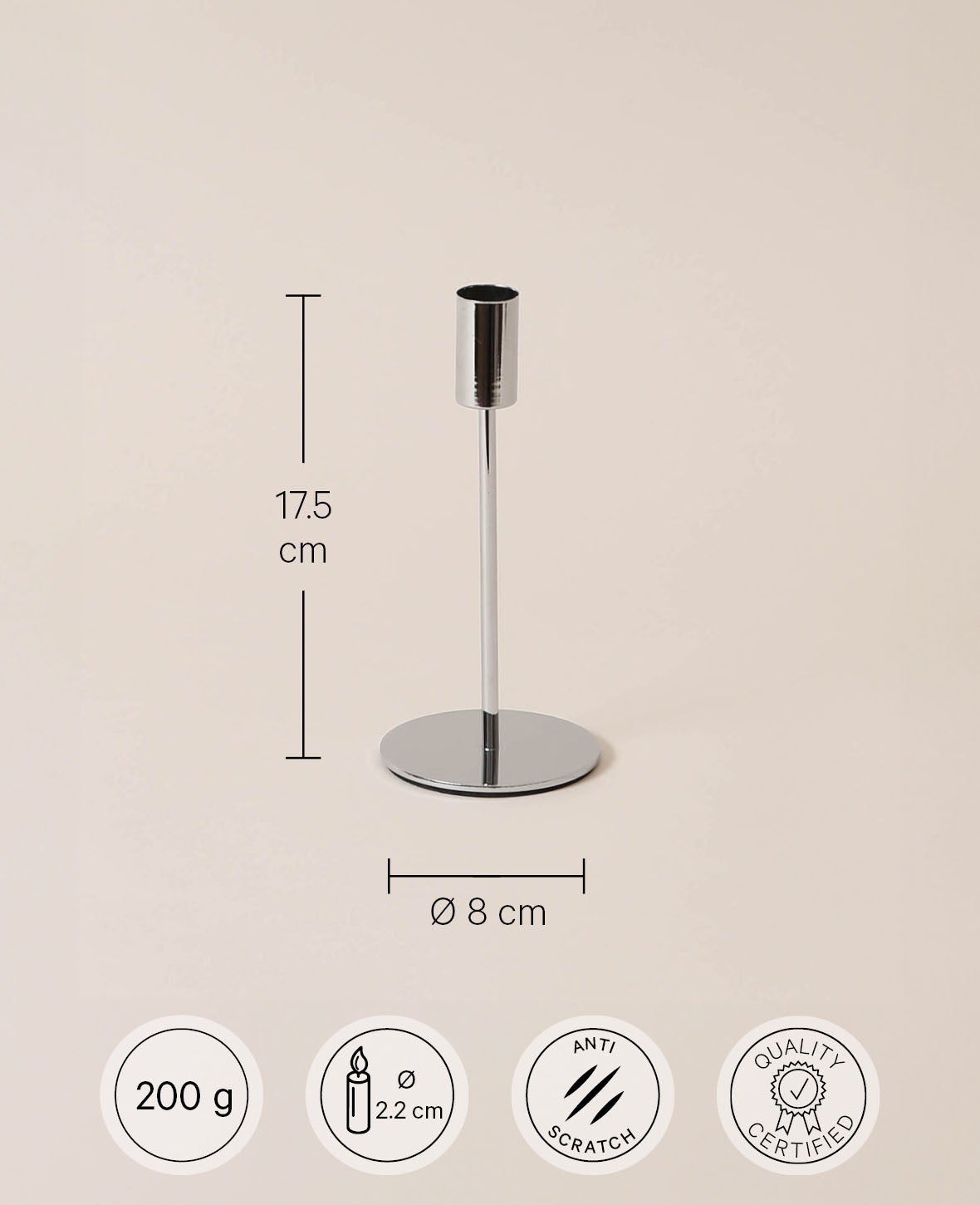 Chandelier, argenté, 17cm