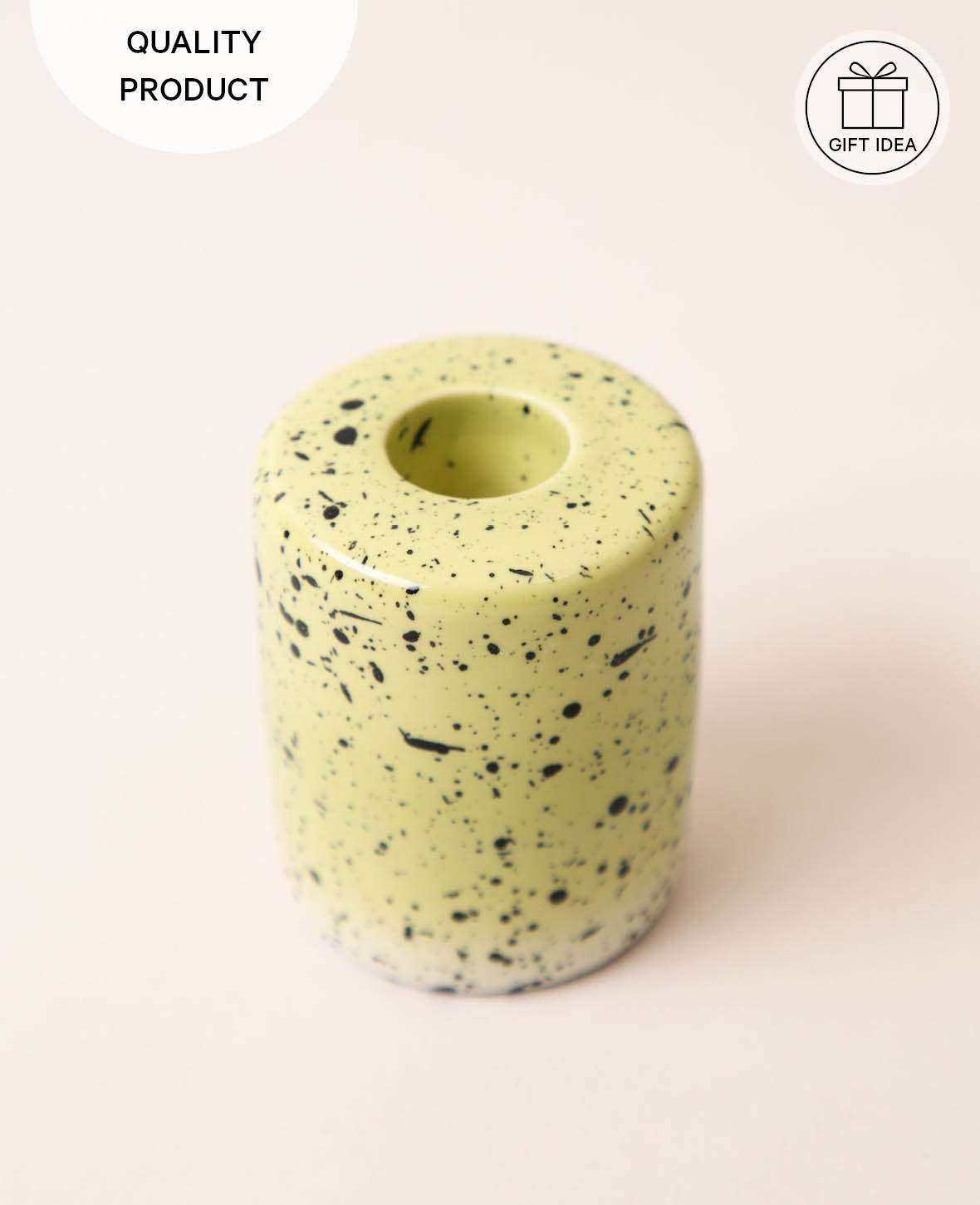 Bougeoir en céramique Elio, vert