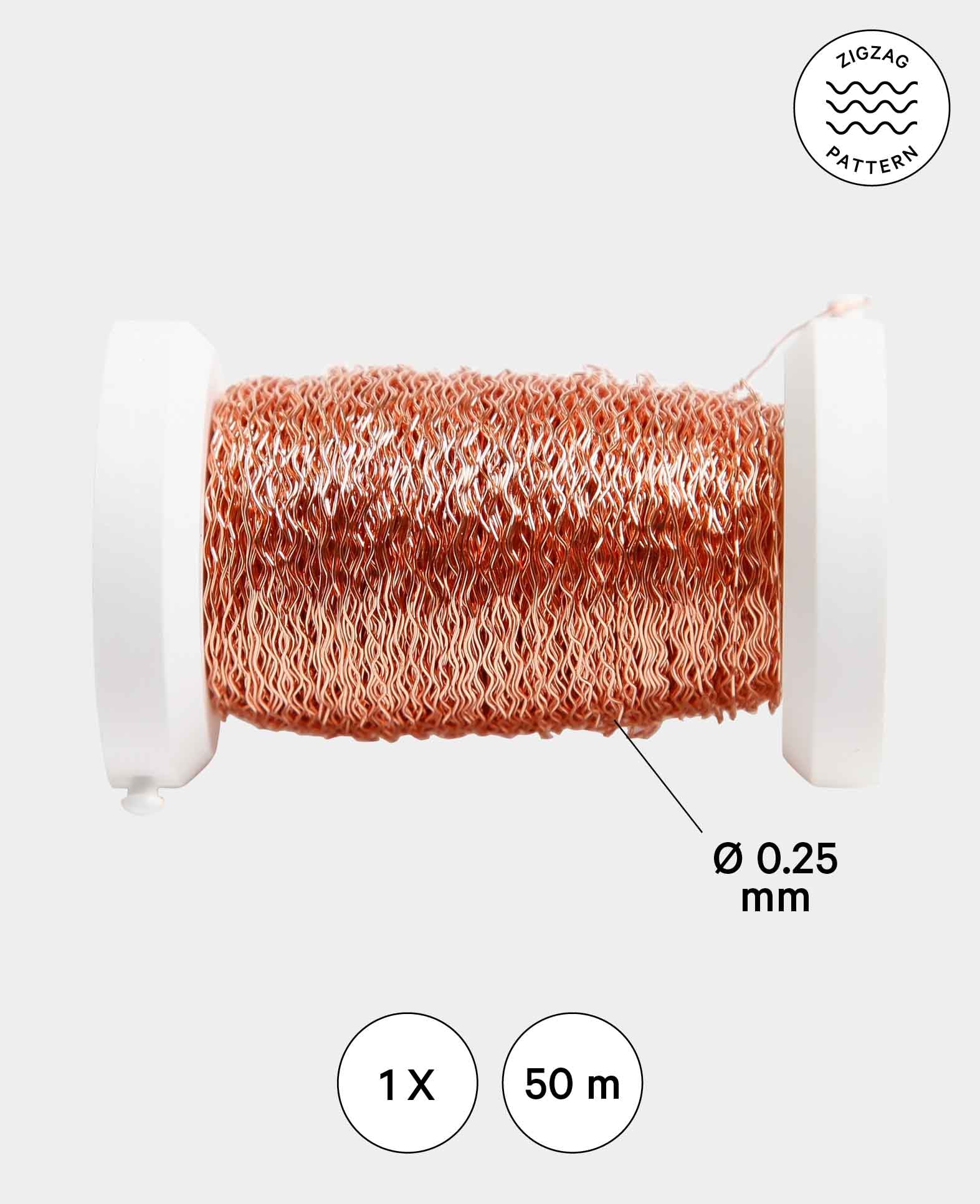 Effect Metal Wire, Copper, 0.25 mm x 50 m