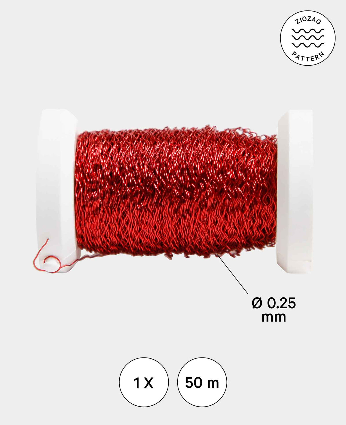 Effect Metal Wire, Red, 0.25 mm x 50 m