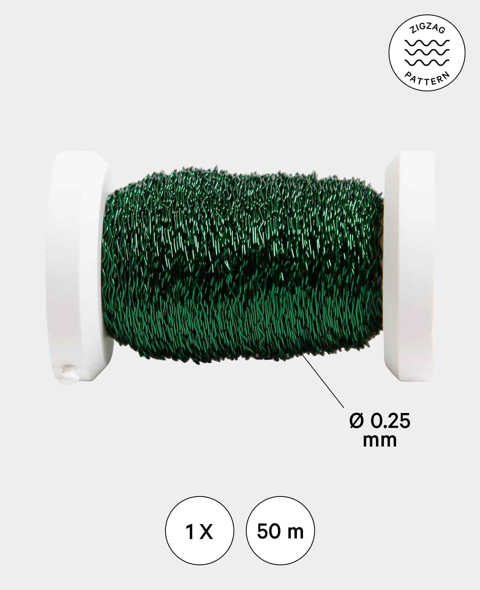 Effect Metallic Wire Green, 0.25 mm x 50 m