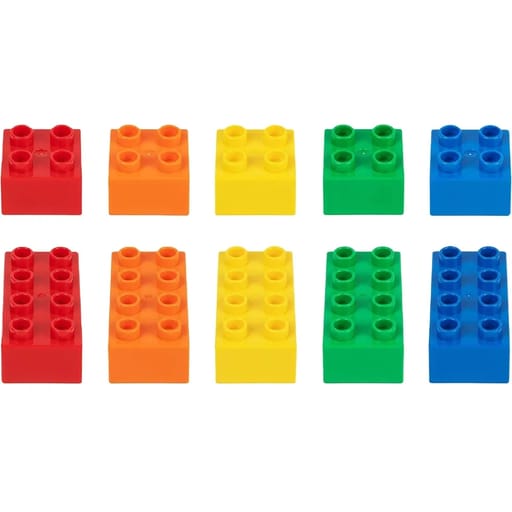 Kunstoff Bausteine Kinder Klemmbausteine Bauklötze, Assortiert, 50 Stk.