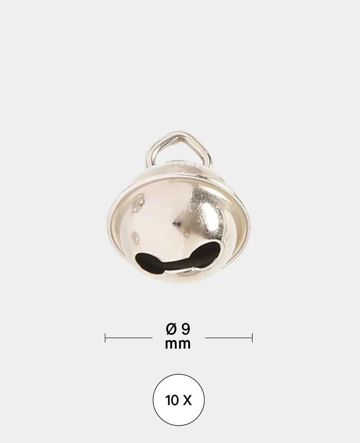 Glöckchen Silber, ø 9 mm, 10 Stück