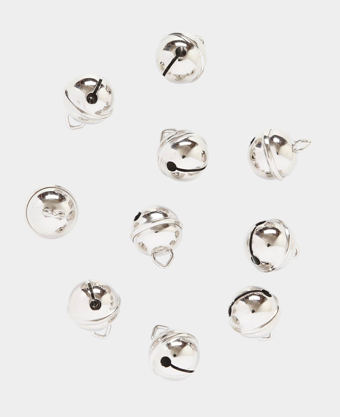 Petite clochette argentée, ø 19 mm, 10 pièces
