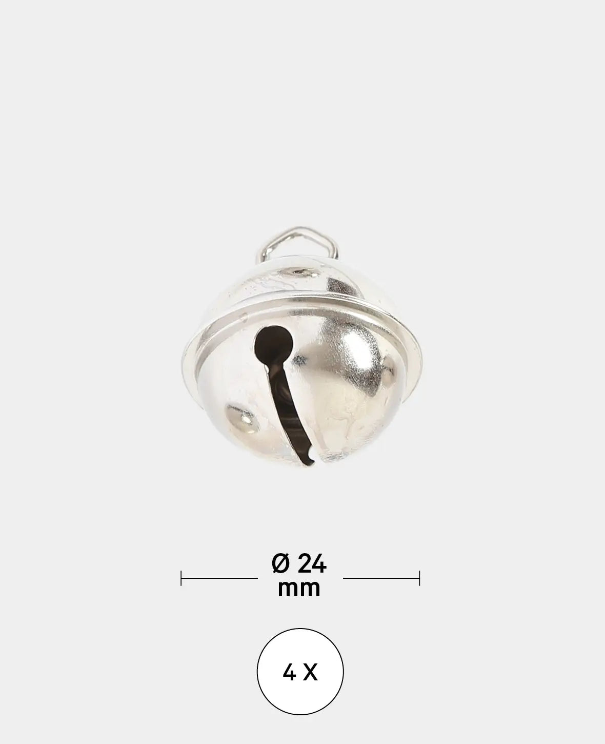 Bells Silver, ø 24 mm, 4 pieces