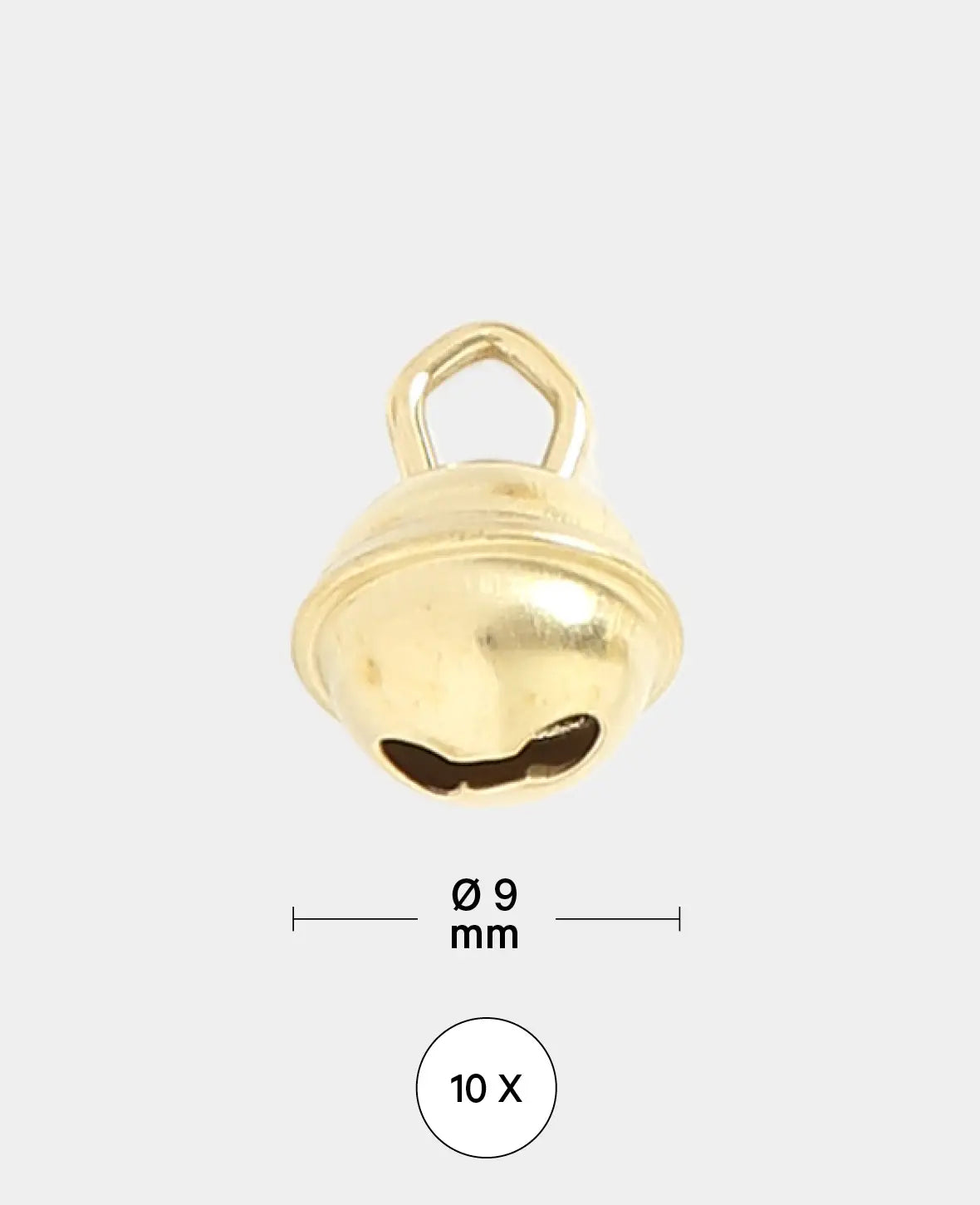 Clochettes dorées ø 9 mm, 10 pièces