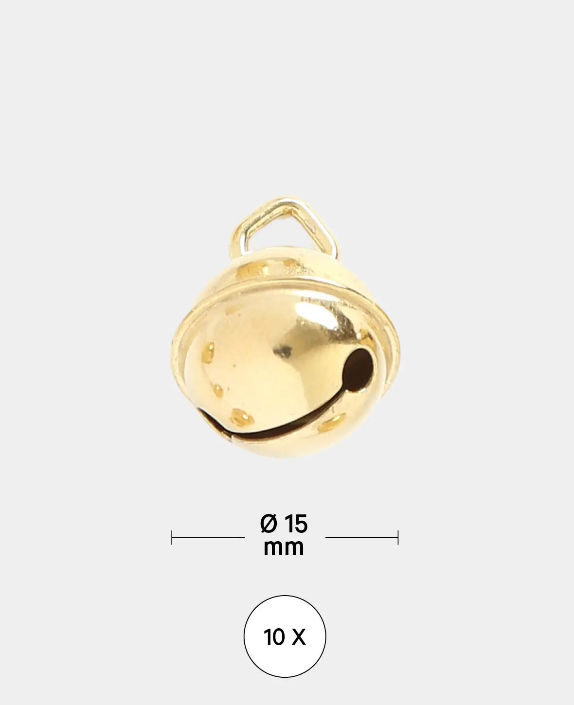 Glöckchen Gold ø 15 mm, 10 Stück
