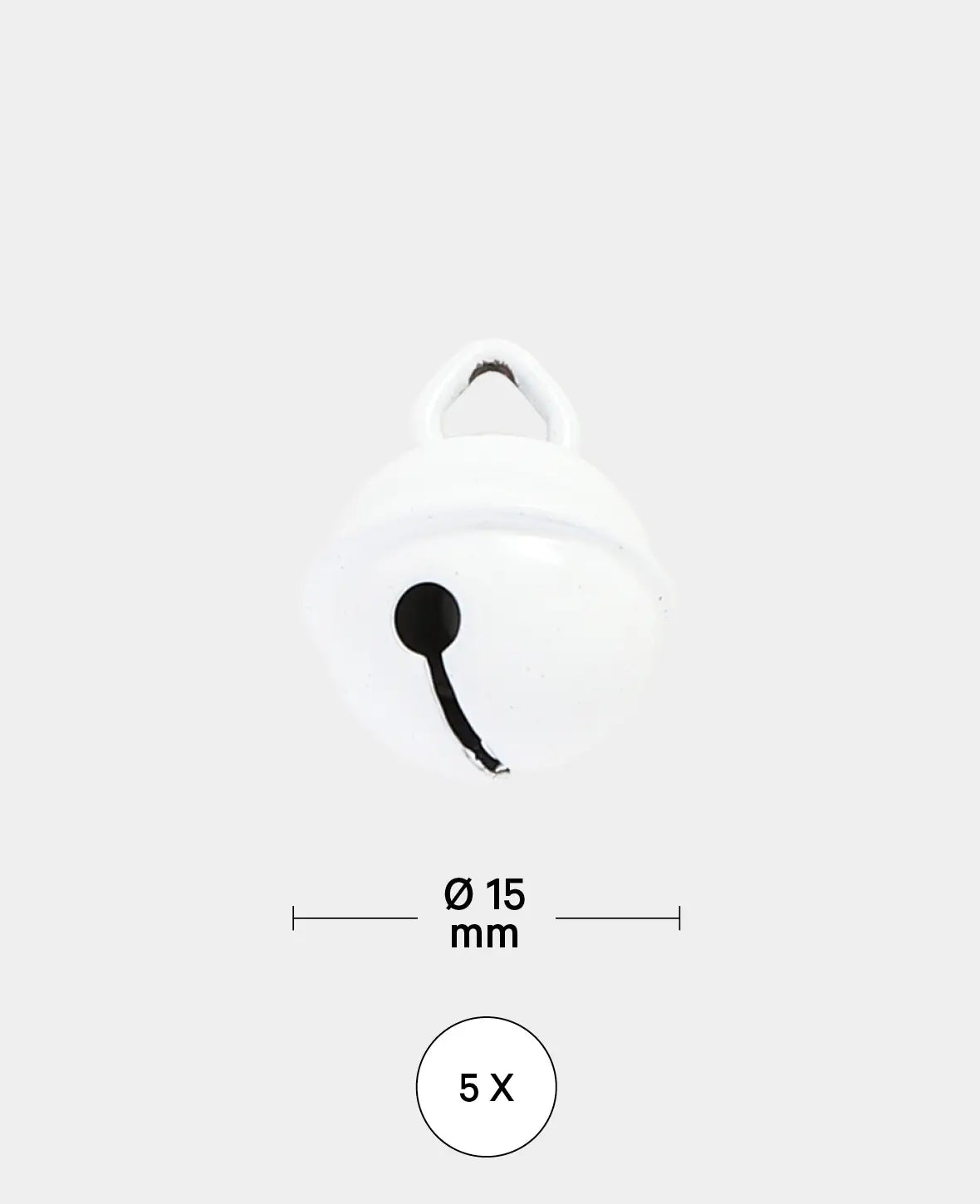 Glöckchen, Weiss ø 15 mm, 5 Stück