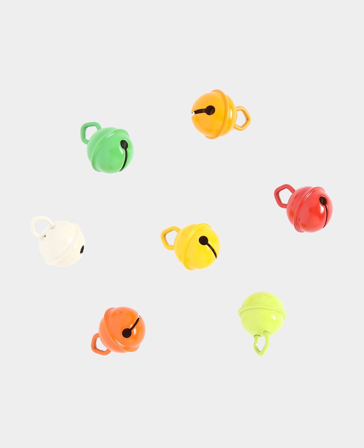 Clochettes, jaune, rouge & vert ø 15 mm, 5 pièces