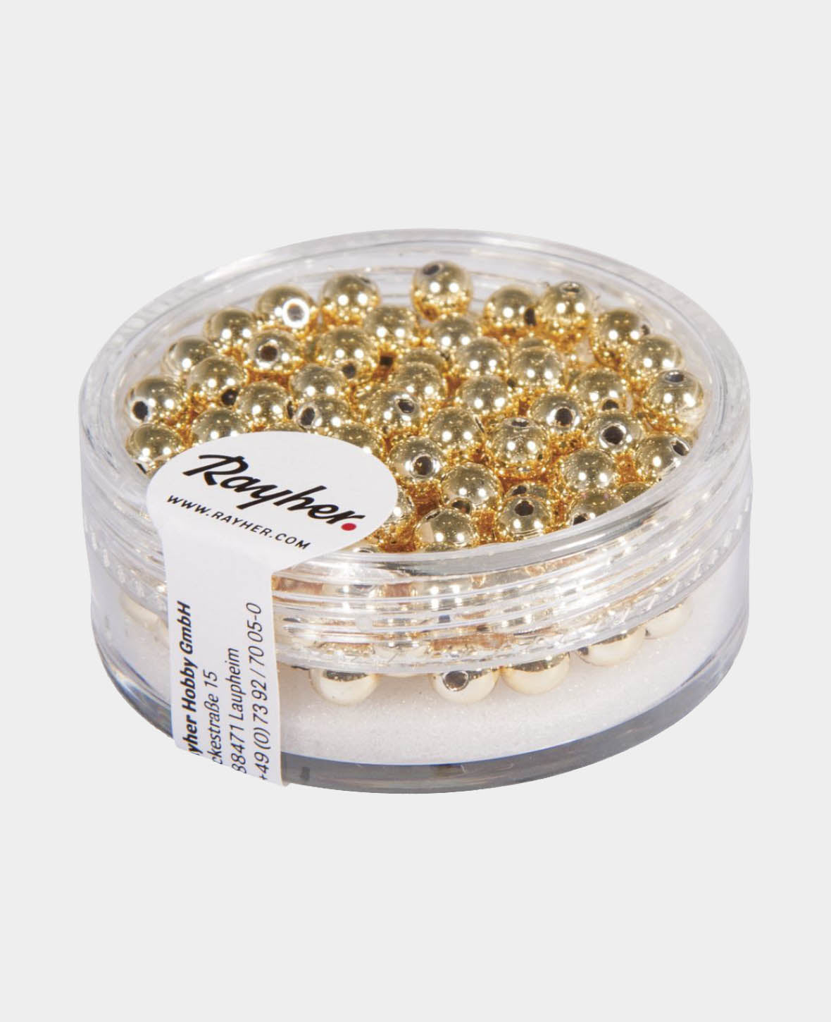 Plastic round bead, ø 4 mm, gold