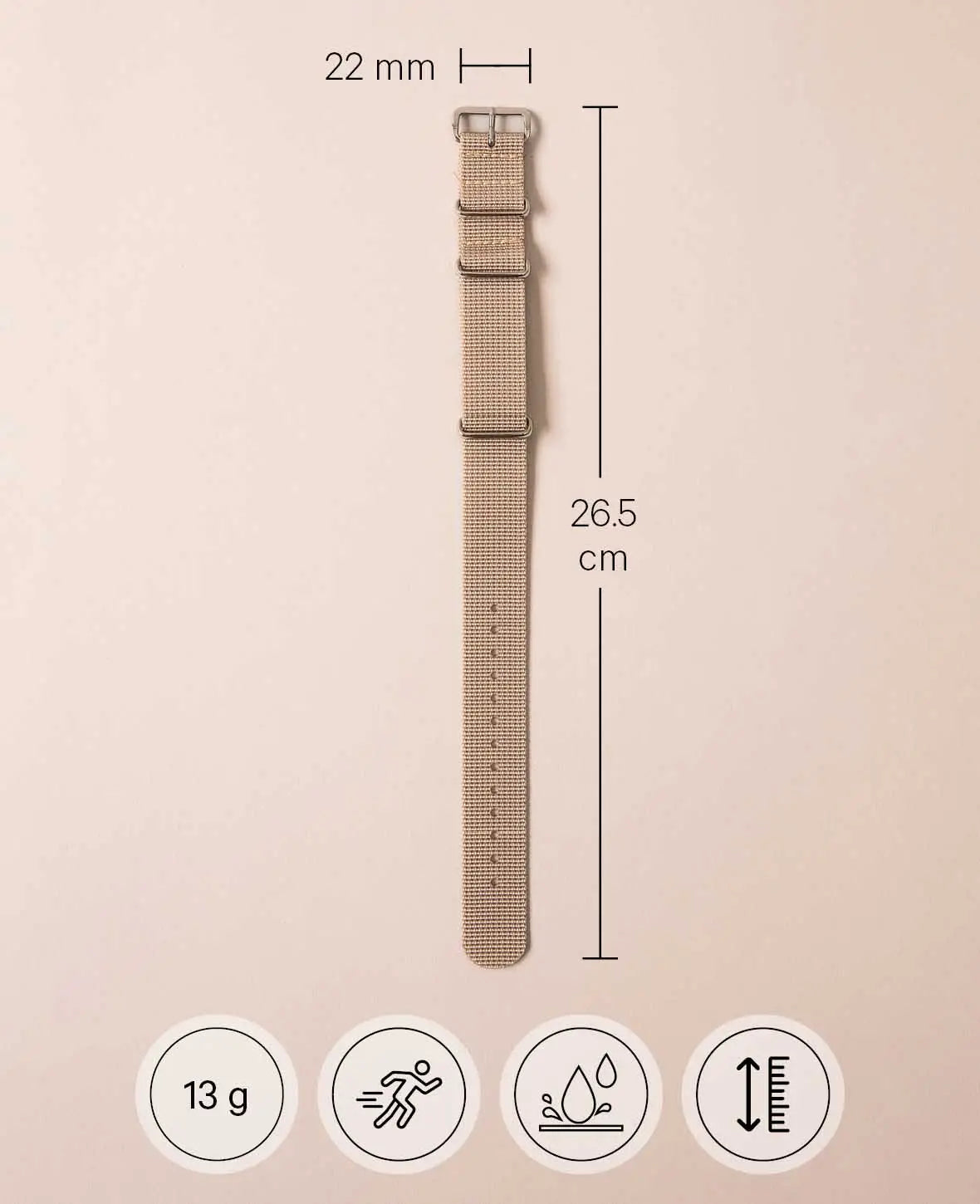 Bracelet de montre Nato beige
