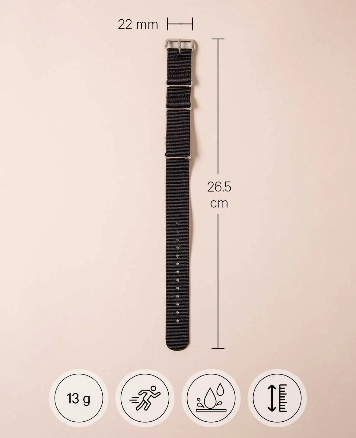 Bracelet de montre Nato noir