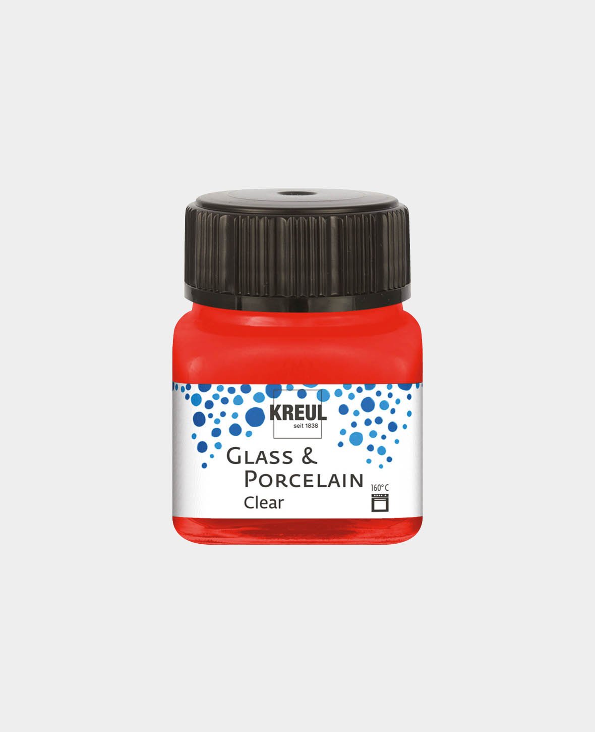 Peinture verre et porcelaine KREUL, transparente / rouge cerise, 20 ml