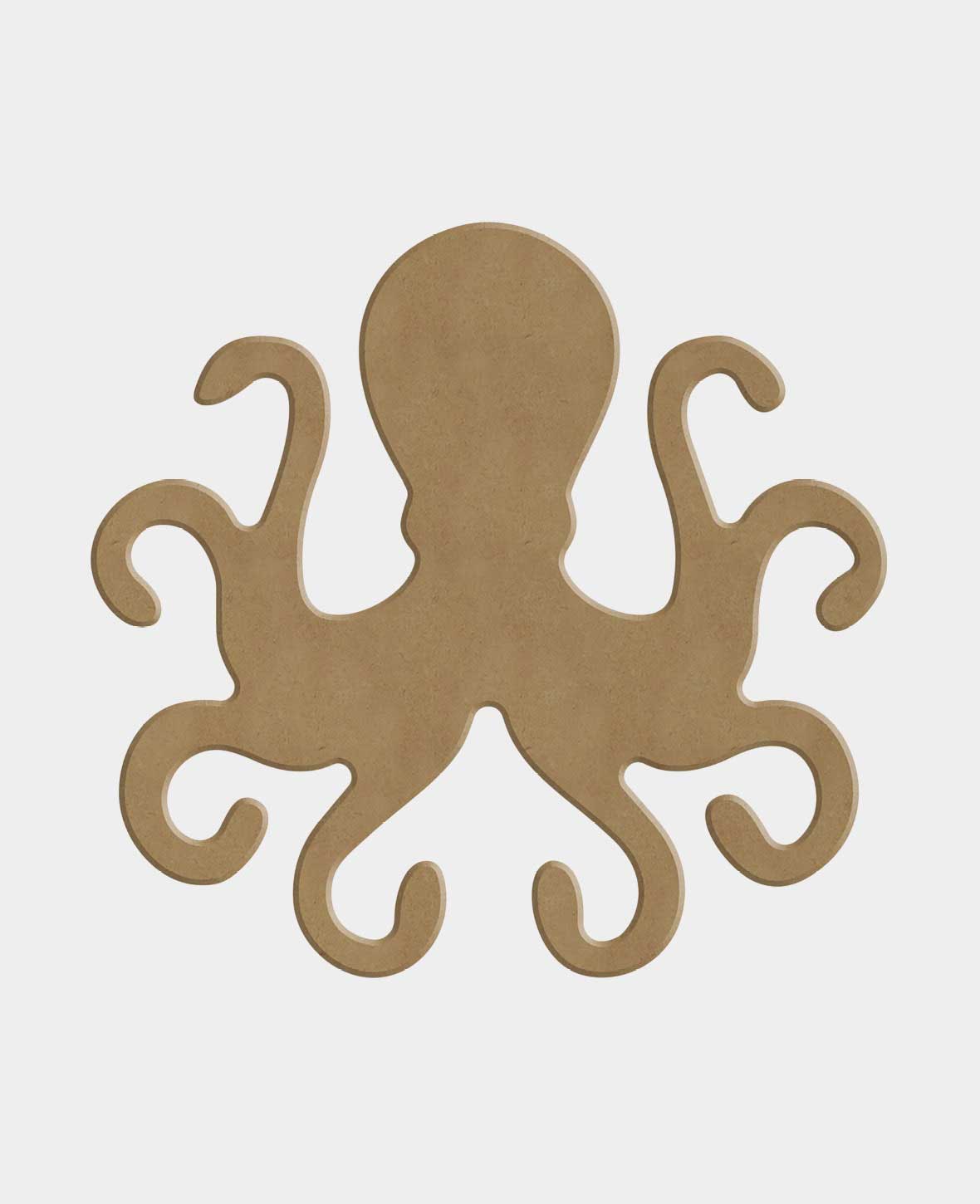 MDF natural, squid, 14x13cm