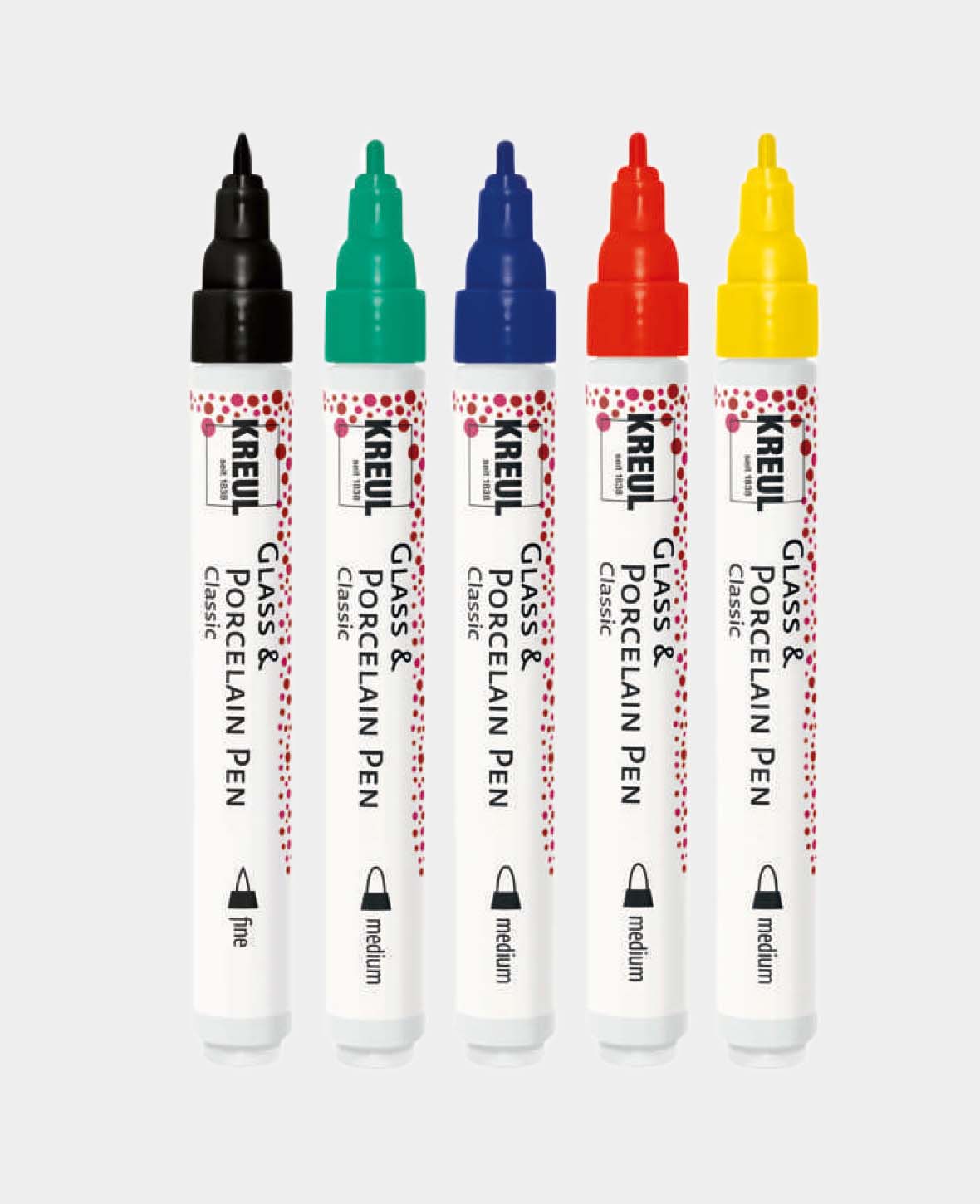 KREUL Glass & Porcelain Pen Classic, Set of 5