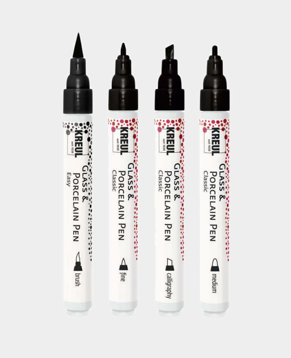KREUL Glass & Porcelain Pen Hand Lettering, Set of 4