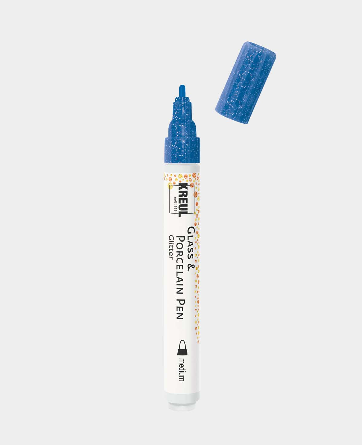 KREUL Glass & Porcelain Pen Glitter medium Blau