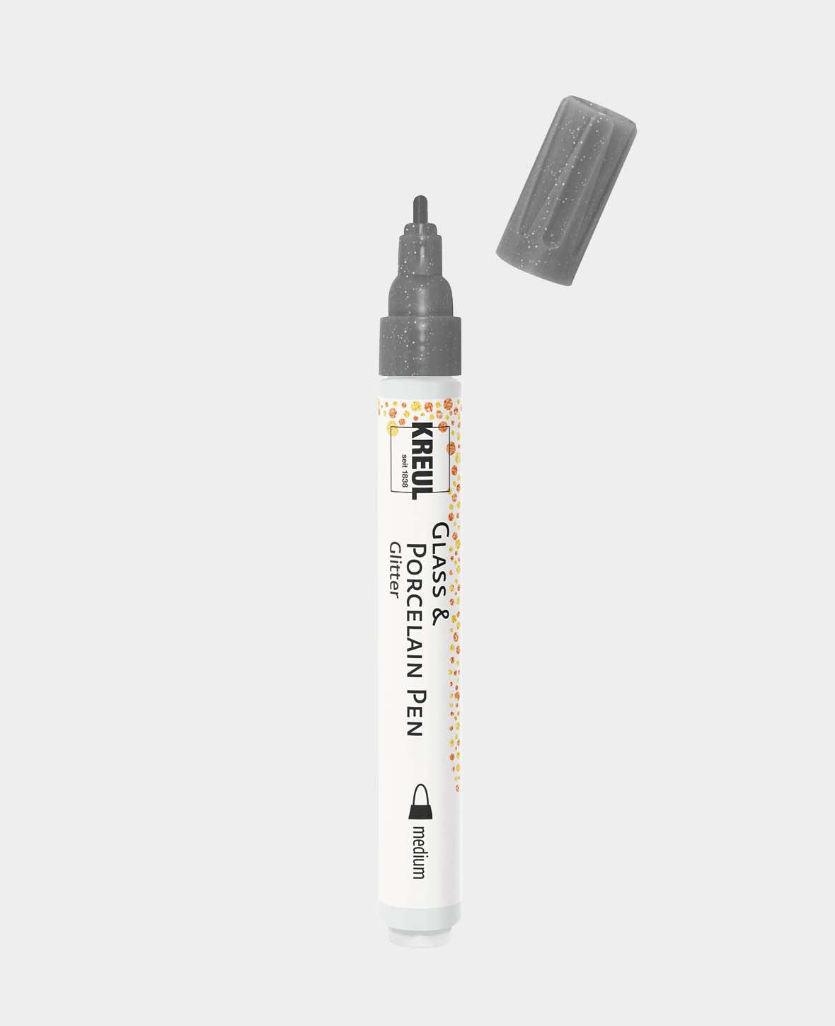 KREUL Glass & Porcelain Pen Glitter medium Anthrazit