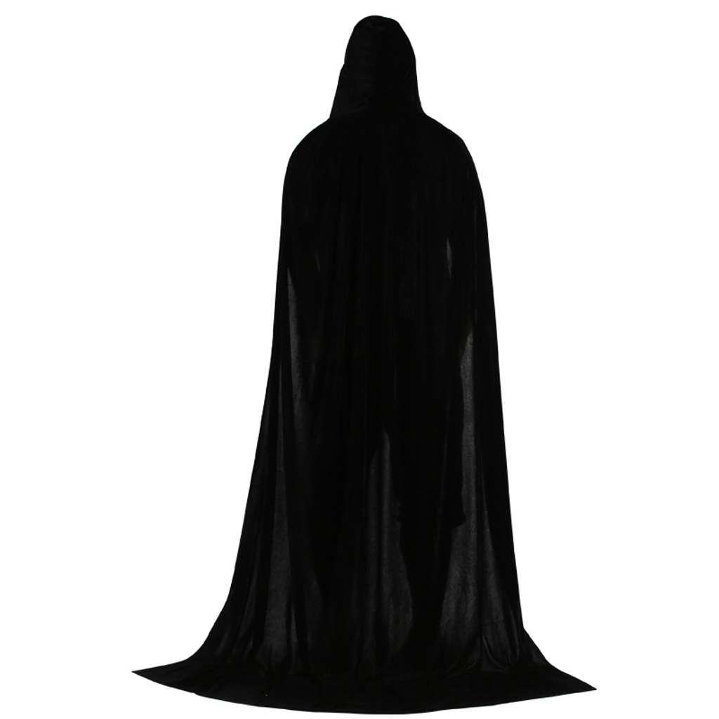 Adult Carnival Costume Vampire Cape Cloak with Hood, Black, 165cm