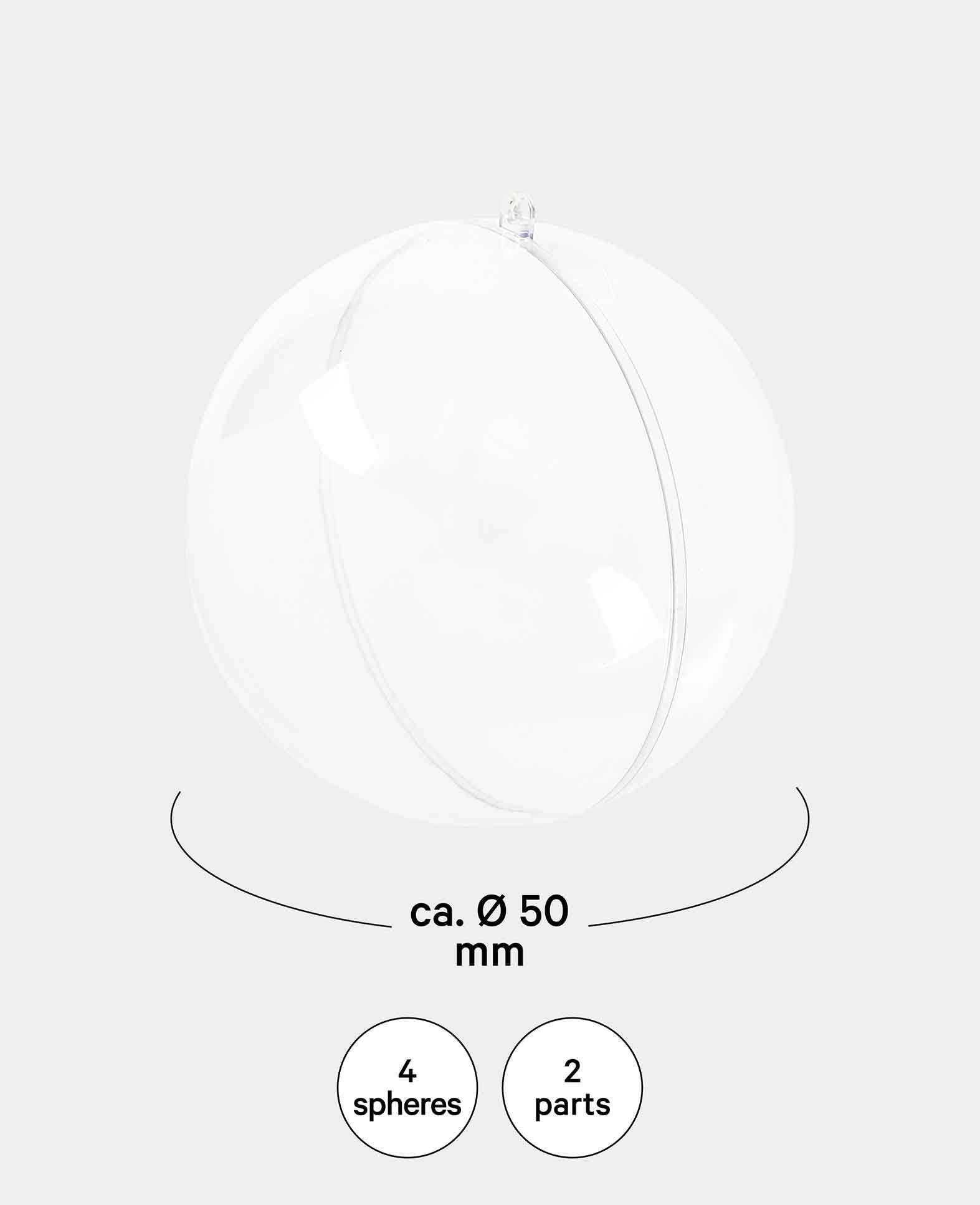 Boules en plastique, ø 50 mm, 4 pces.