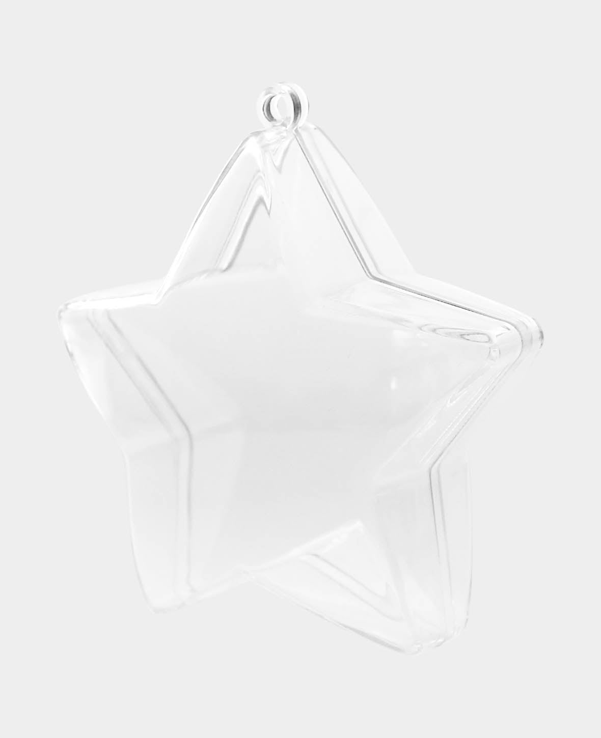 Kunststoffform Stern, Transparent, 80 mm, 3 Stk.