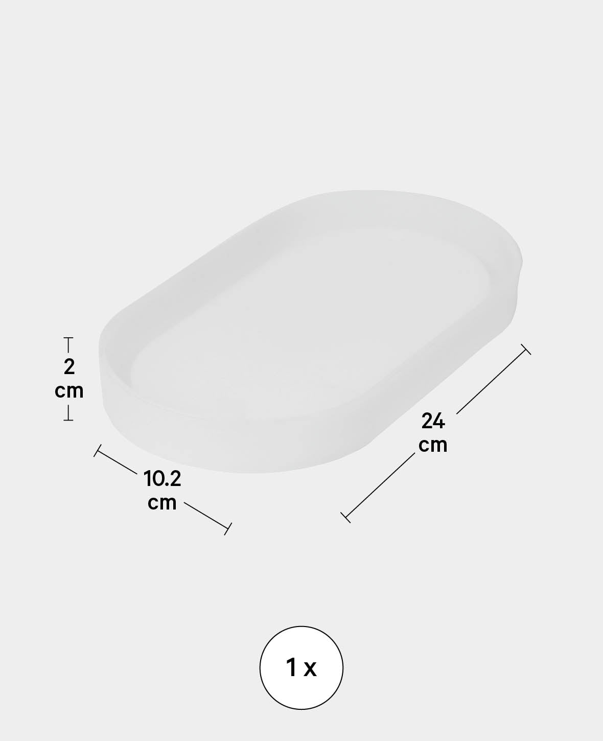 Moule en silicone, dessous de verre ovale grand, 240 x 102 x 20 mm