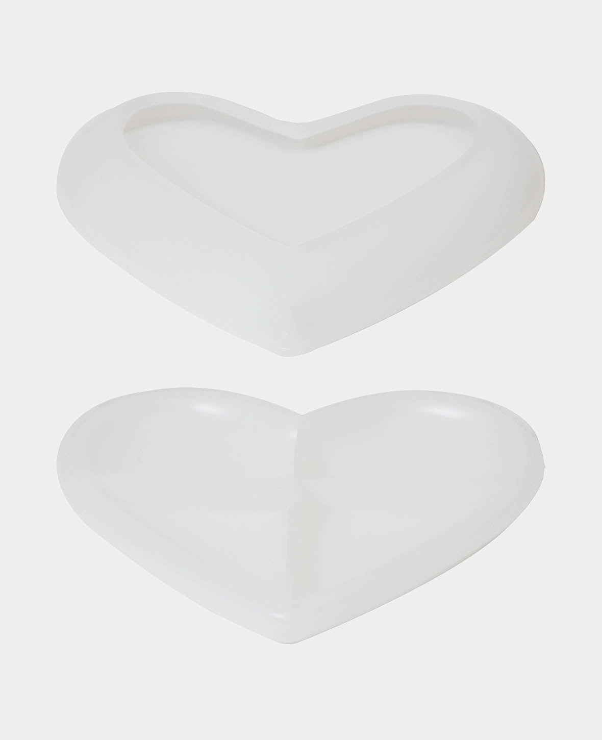 Silikon Giessform, flache herzförmige Schale, 126 x 110 x 18mm