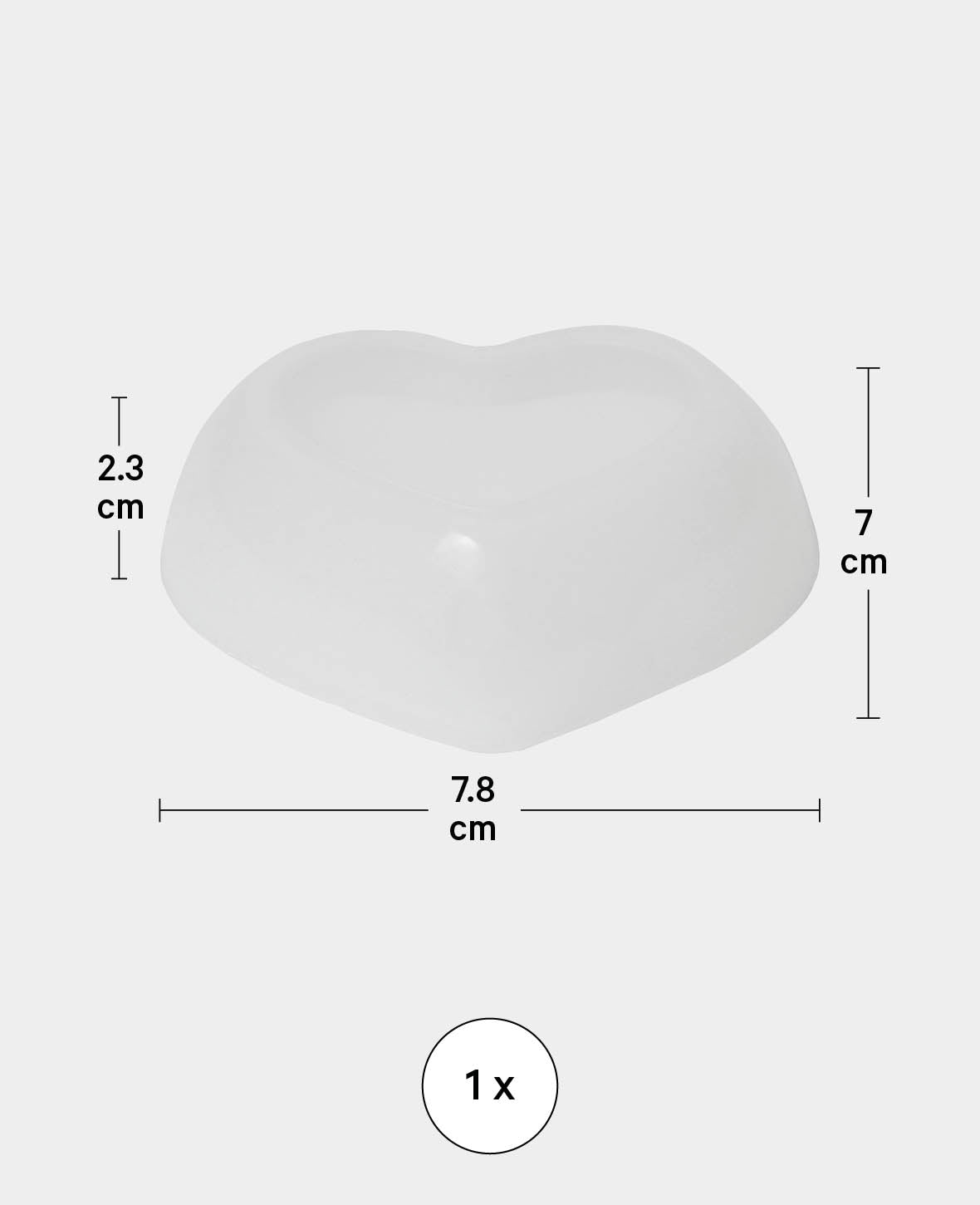 Silikon Giessform, hohe herzförmige Schale, 78 x 70 x 23 mm