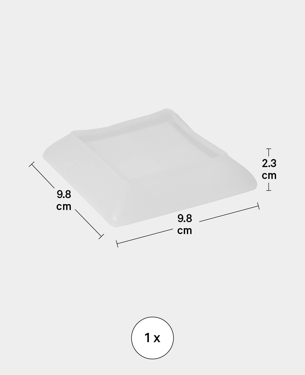 Silikon Giessform, quadratische Schale, 98 x 98 x 23 mm