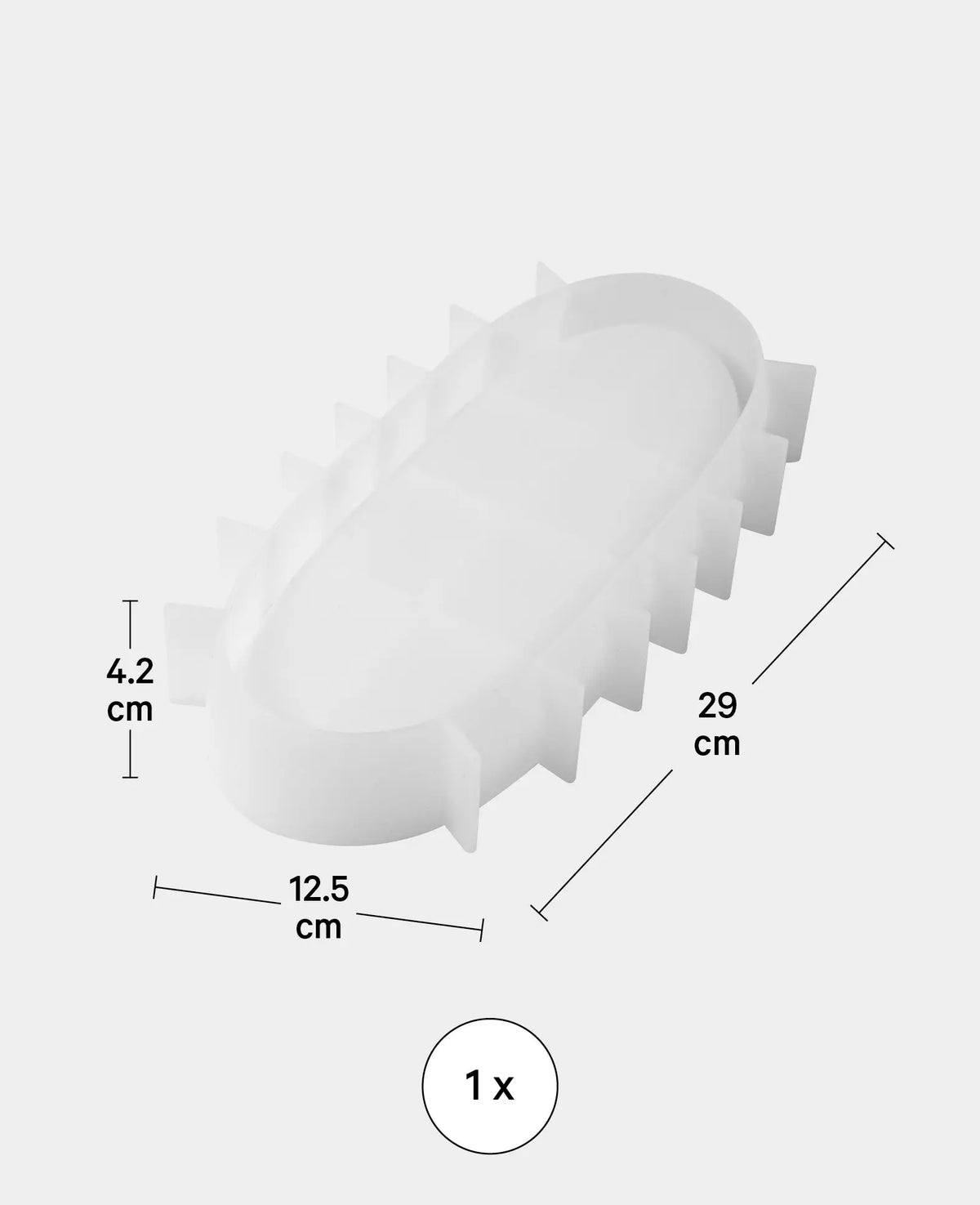 Silikon Giessform, Schale oval, 290 x 125 x 42 mm