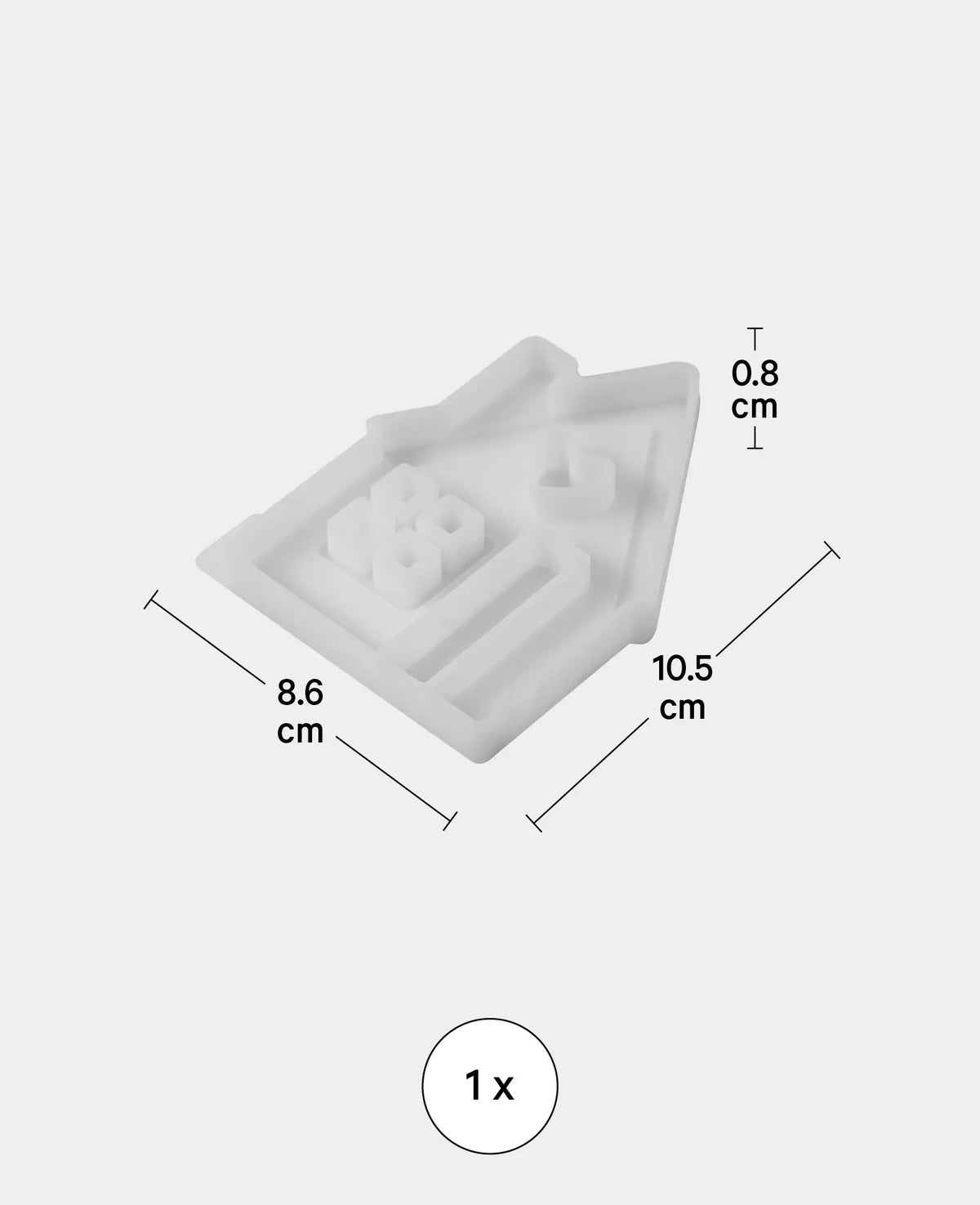 Silicone Mold, House for Power Strip, 86 x 105 x 8 mm