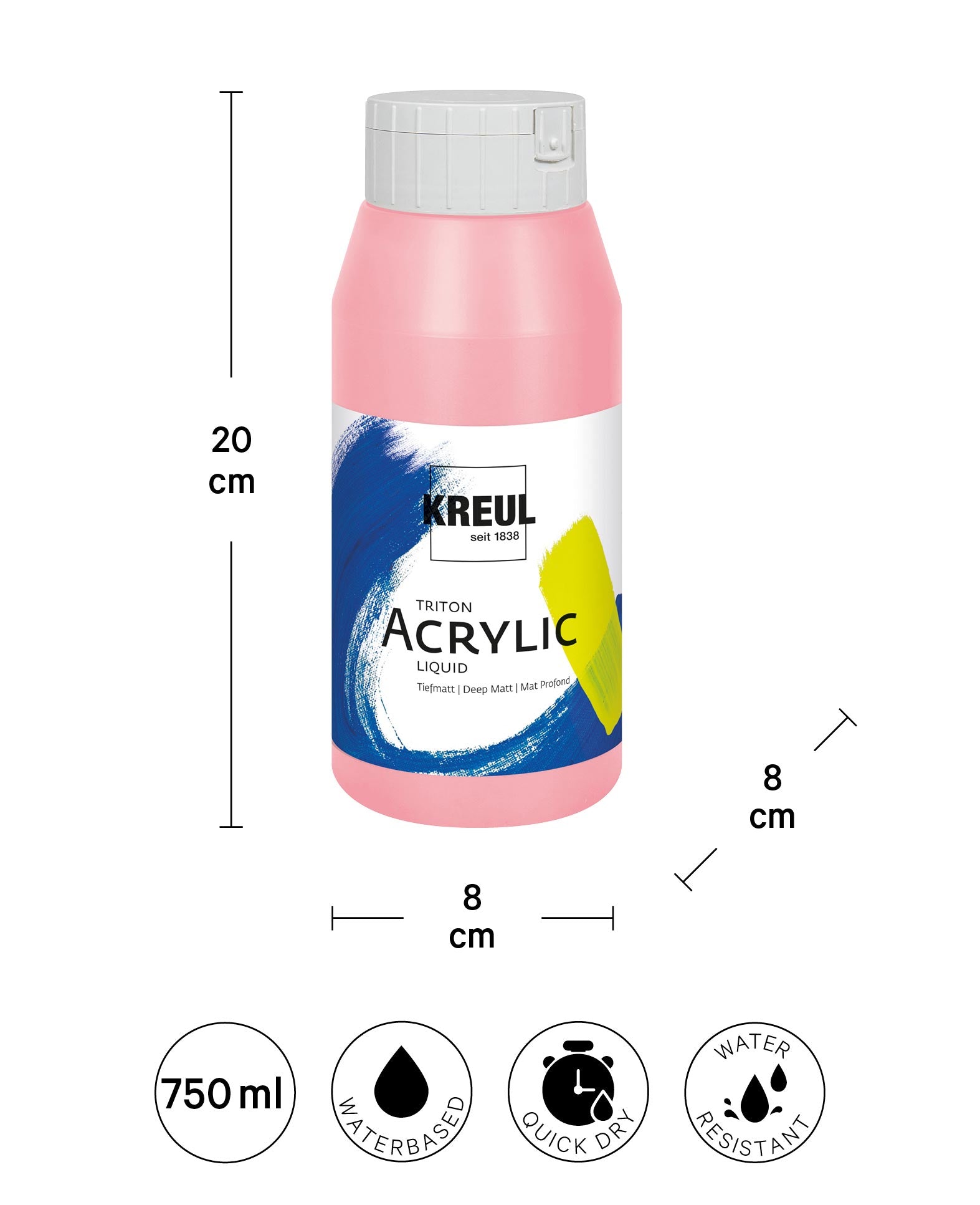 Triton Acrylique Liquide, Mat Profond, Rosé, 750 ml