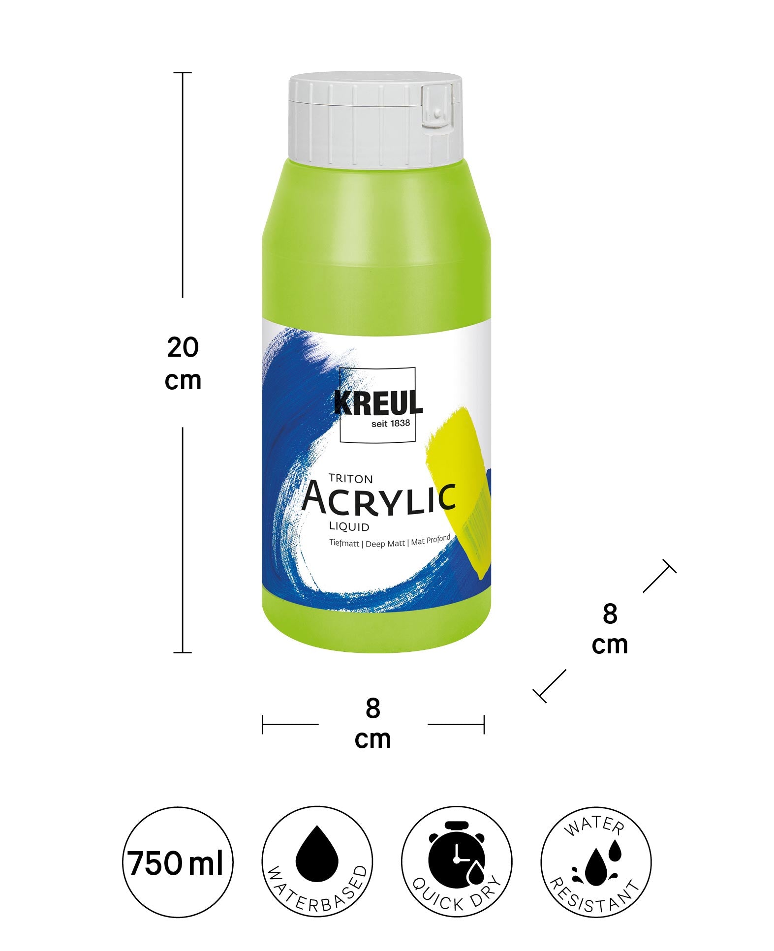 Triton Acrylique Liquide, Ultra Mat, Vert Cinabre, 750 ml