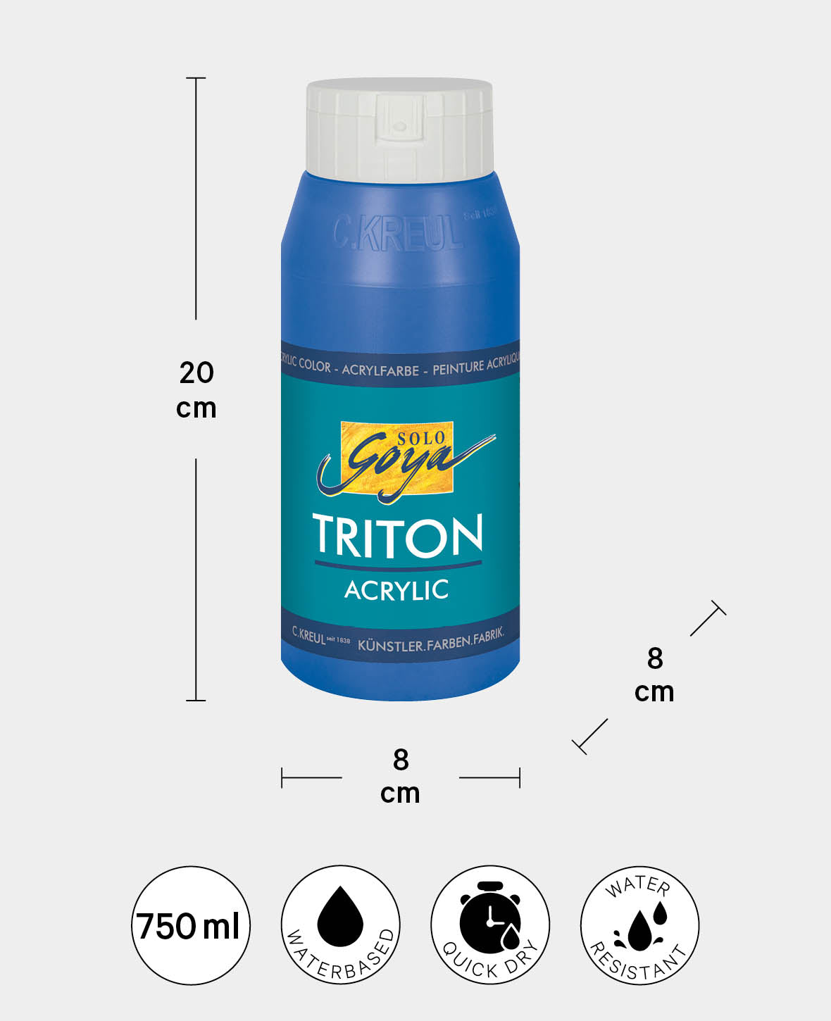 SOLO GOYA Triton Peinture acrylique, Lie de vin, 750 ml