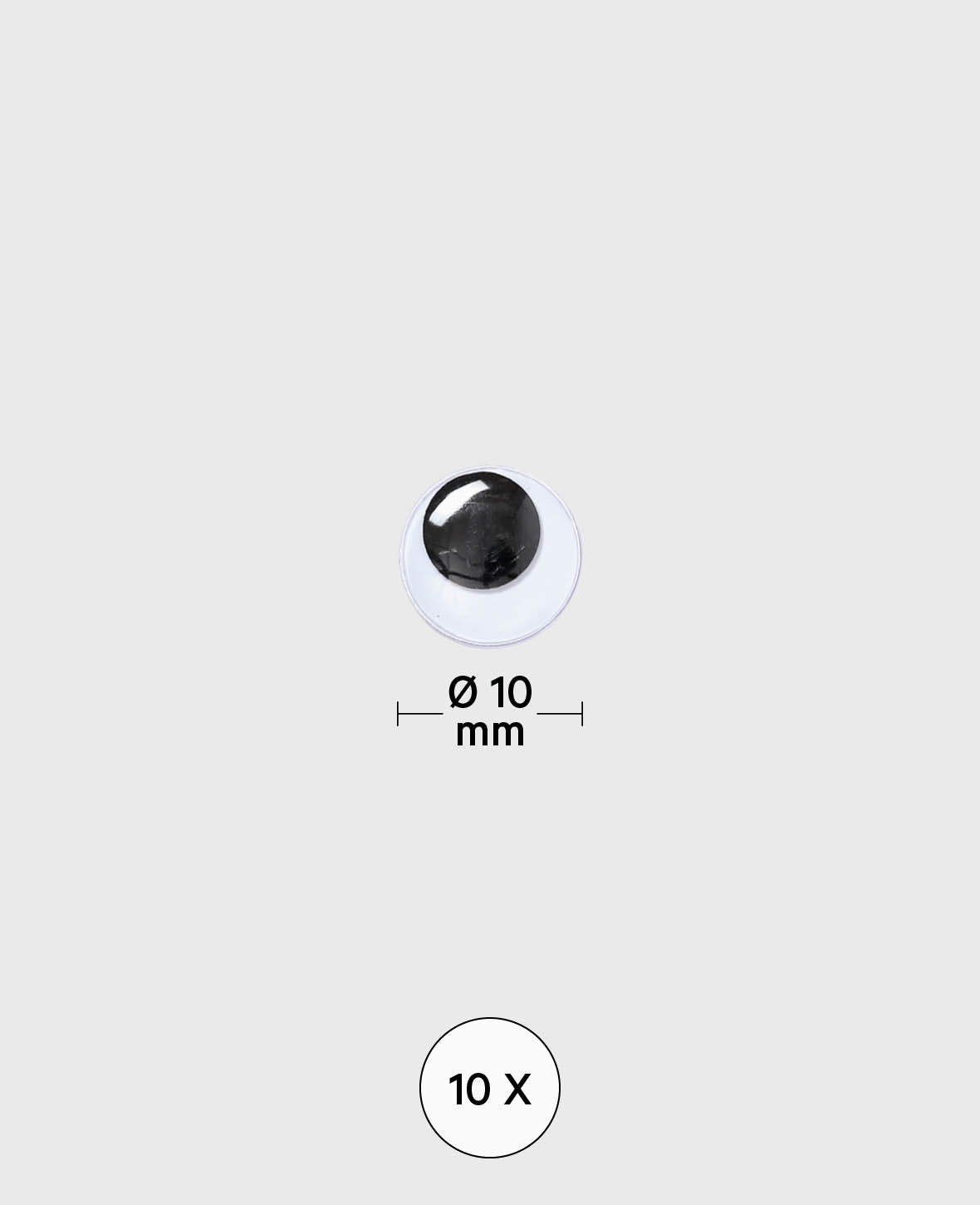 Yeux mobiles ø 10 mm, 10 pces.