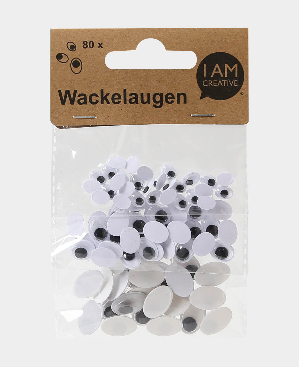 Wackelaugen oval 3 Grössen, 80 Stk.