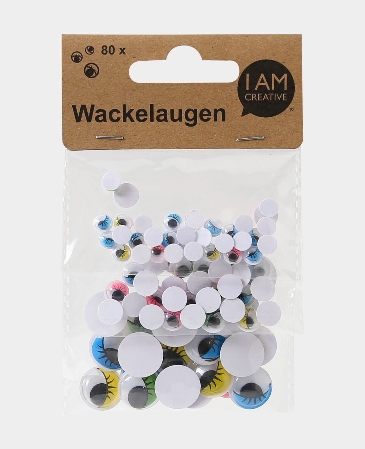 Wackelaugen Wimpern 3 Grössen, 80 Stk.