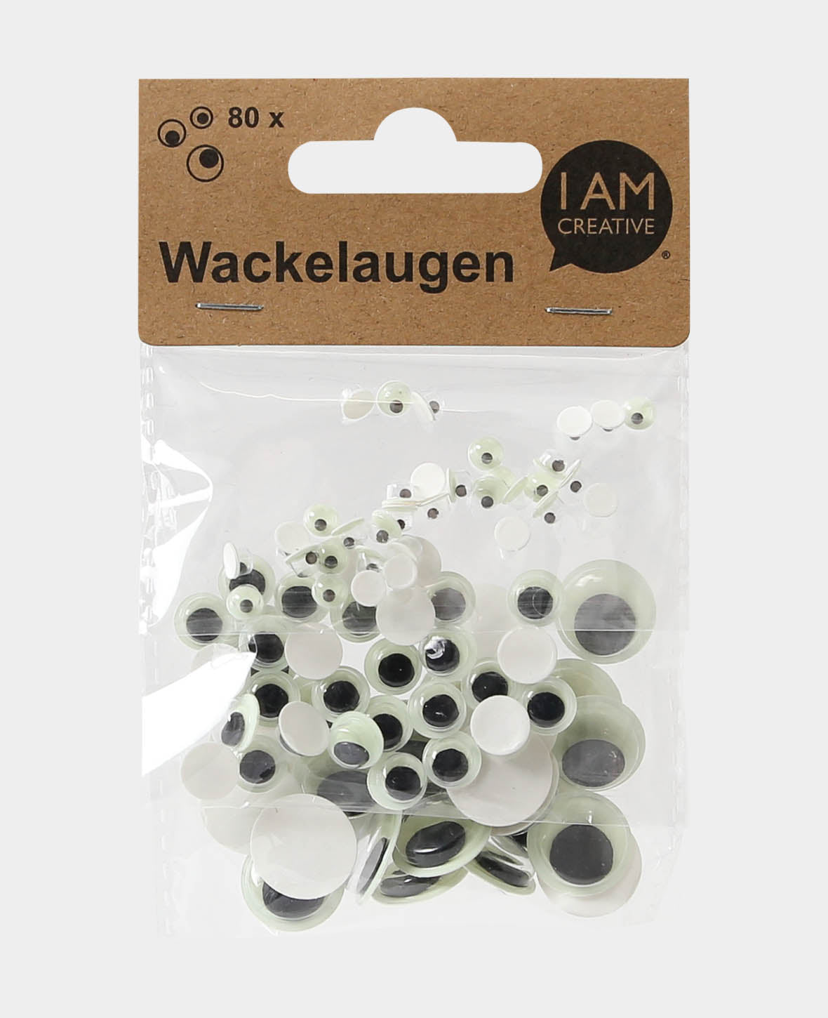 Wackelaugen nachtleuchtend 3 Grössen, 80 Stk.
