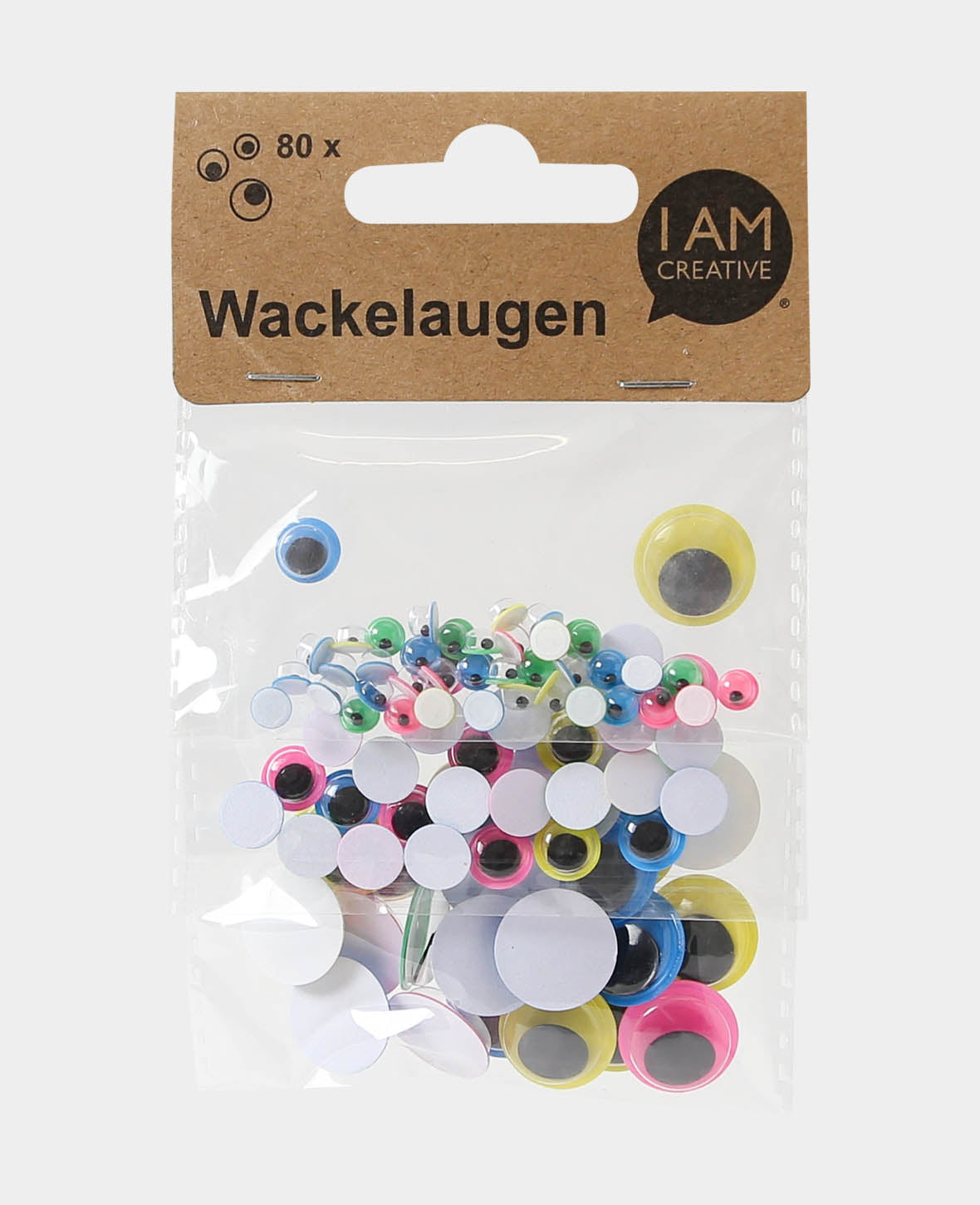 Wackelaugen Neon 3er Set, 80 Stk.