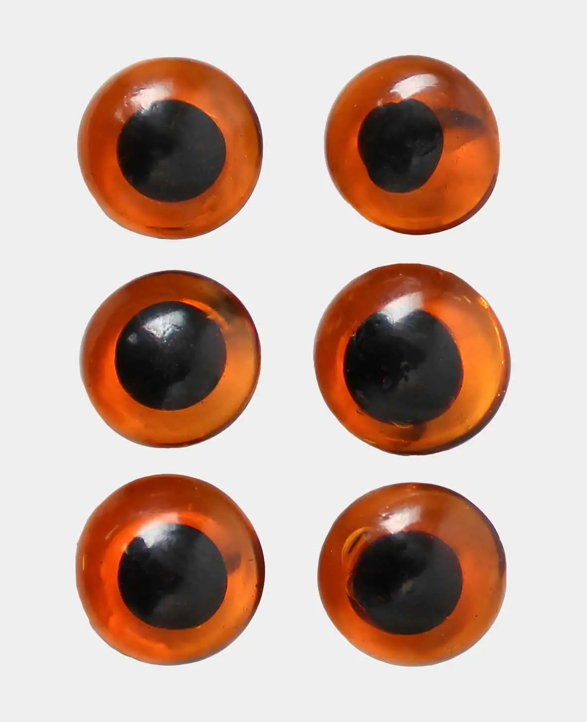 Yeux d'animaux avec boucle, verre, env. ø 10 mm, marron, 6 p.