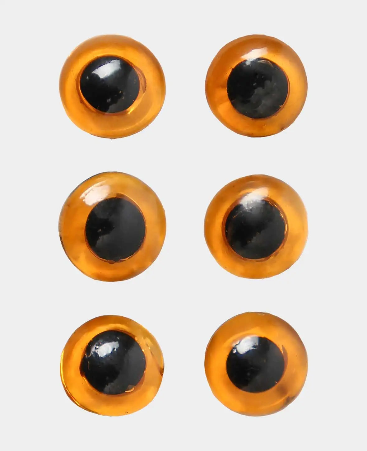 Yeux pour animaux avec anneau, verre, env. ø 12 mm, marron, 6 pcs.