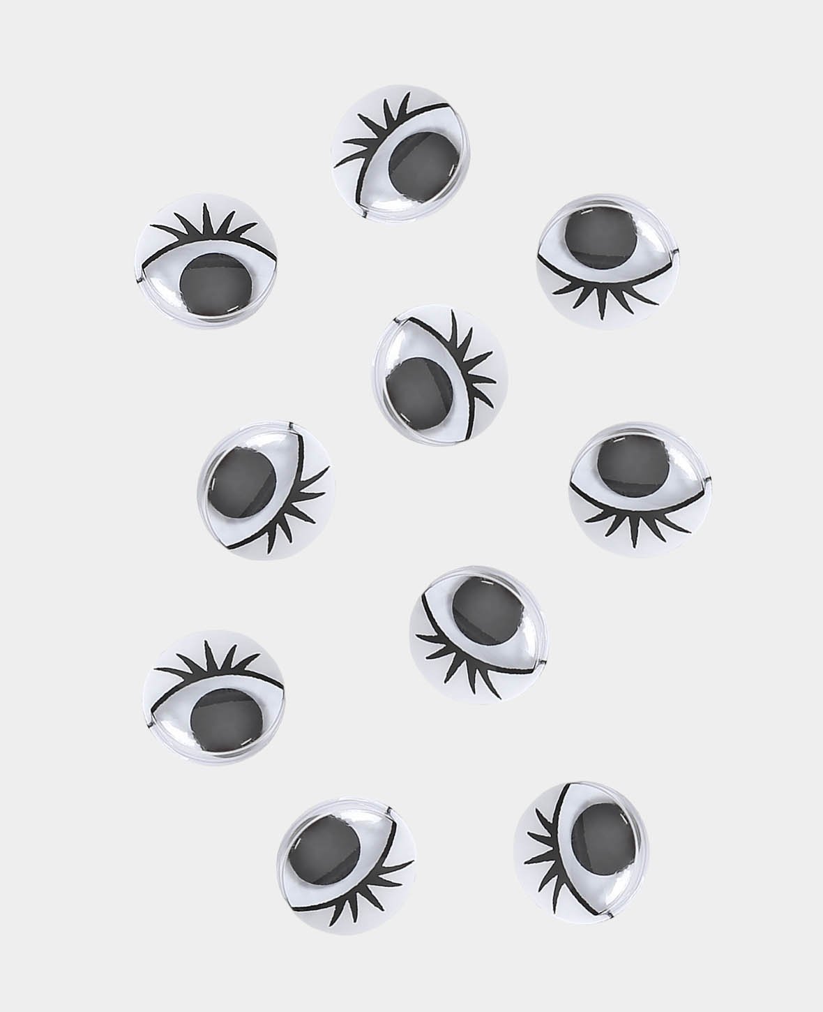 Wackelaugen mit Wimpern, ø 10 mm, 10 Stk.