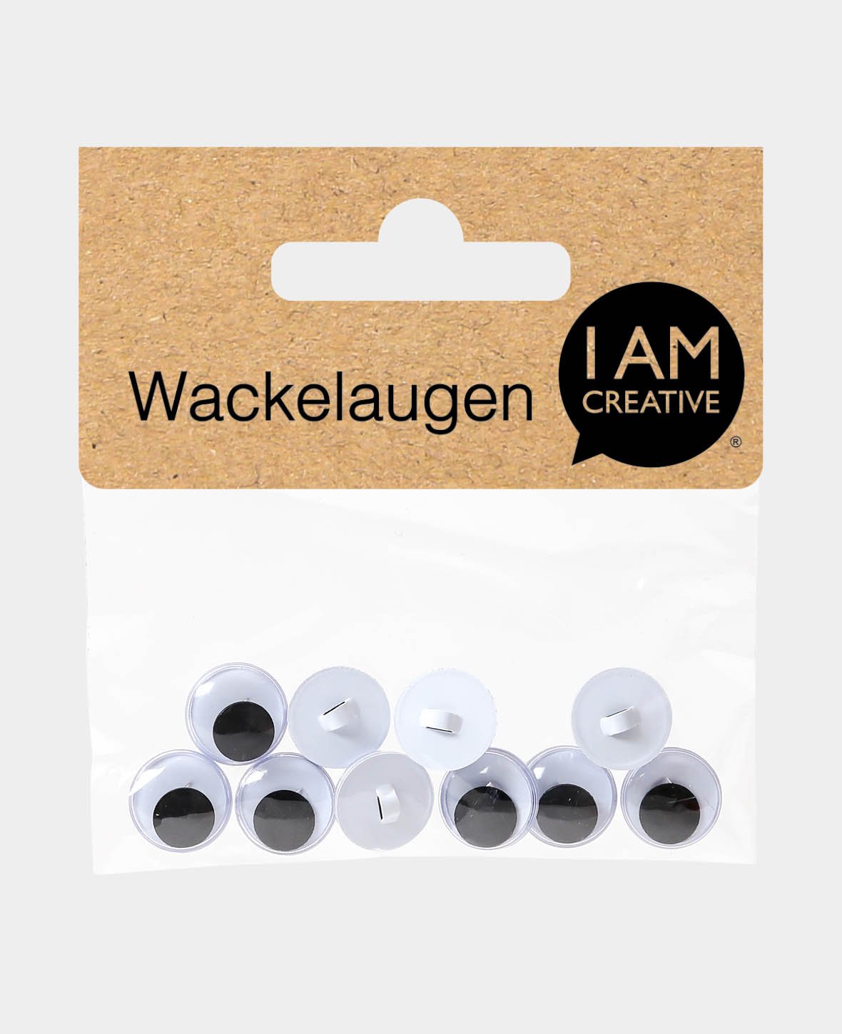 Wackelaugen mit Öse, ø 12 mm, 10 Stk.