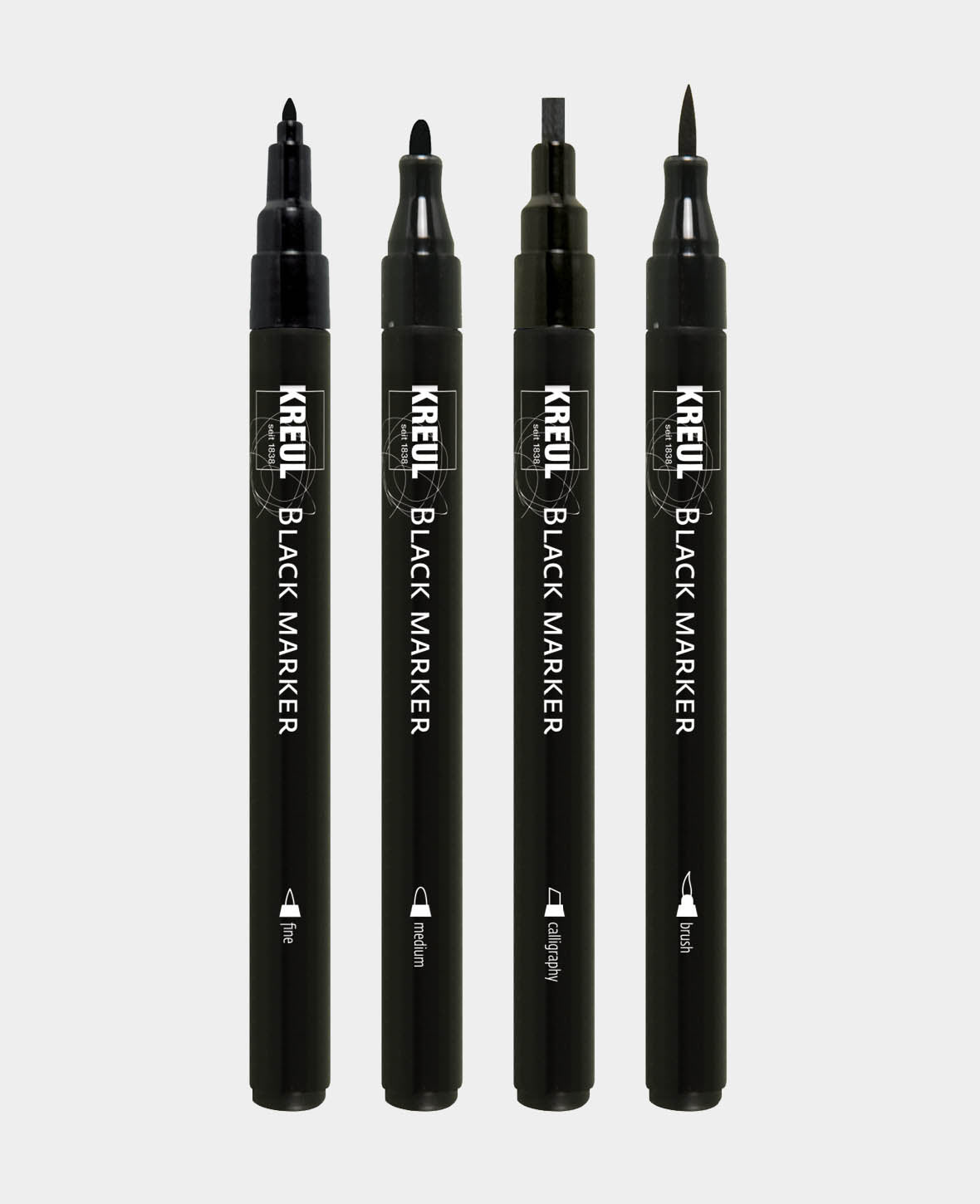 Lot de 4 marqueurs noirs